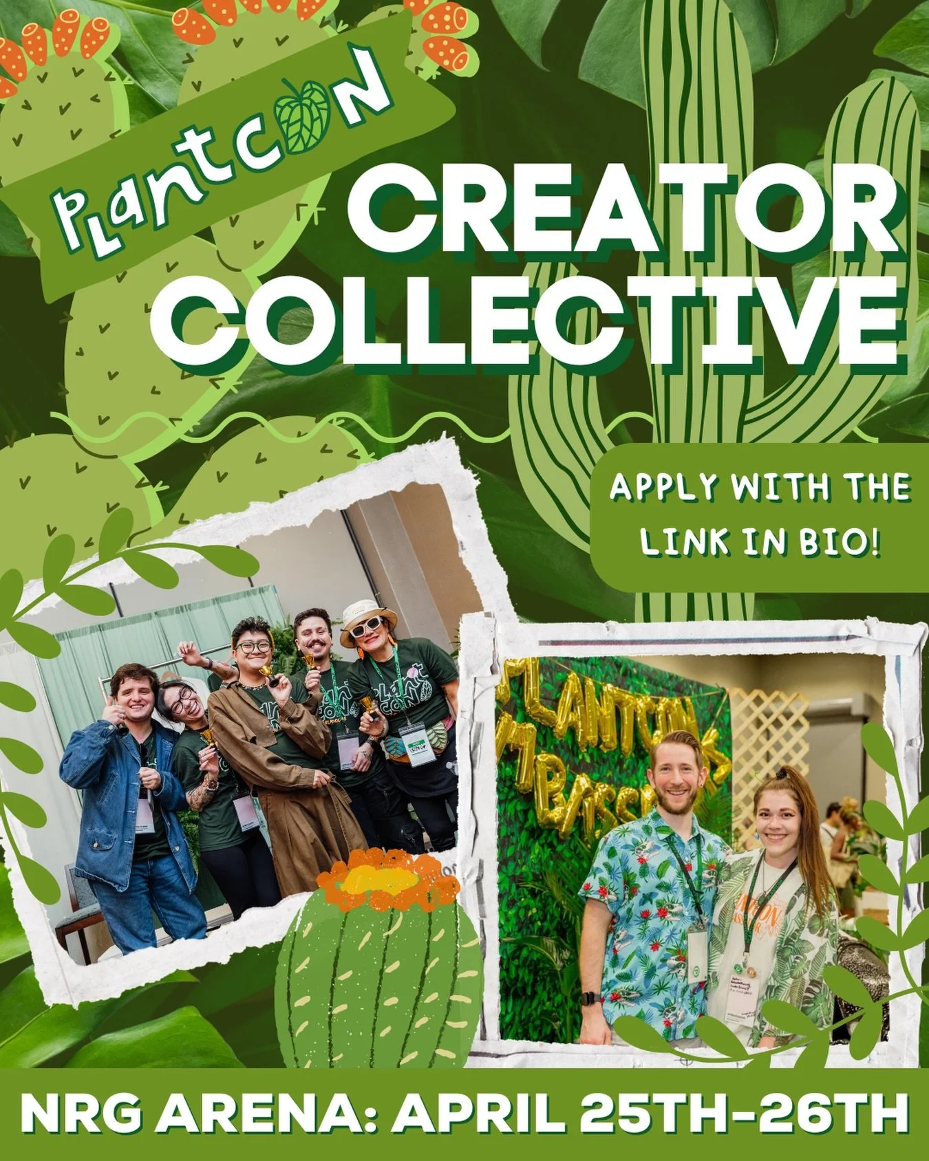 ⏰ITS THAT TIME AGAIN!!!!!
THE CREATOR COLLECTIVE APPLICATIONS ARE OPEN!!!!!

🌵Houston honey, hand over your best creators. PlantCon wants them!!!
👑Come join us in Houston and get royalty treatment! Release your creative side, get BTS action, &amp; 