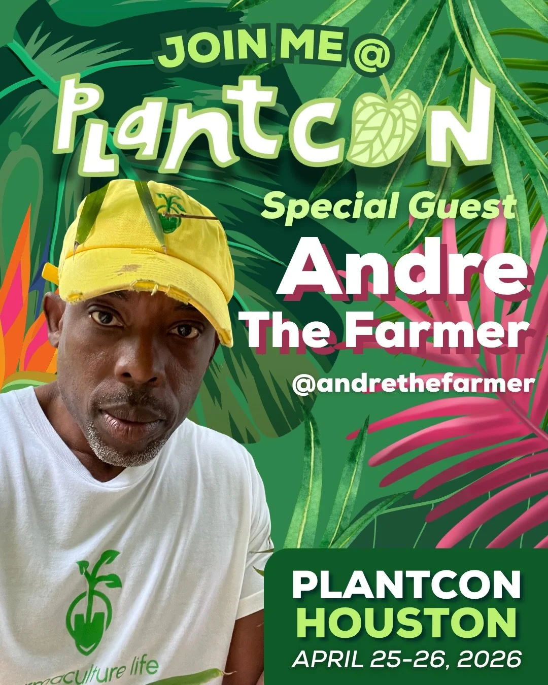 🌱HOUSTON! 

💚We&rsquo;re beyond excited to announce one of our Special Guests&hellip; Andre the Farmer @andrethefarmer ! 

🎉We&rsquo;re so grateful to have such a magical member of the community, joining us at PlantCon Houston!

✨PlantCon Houston 