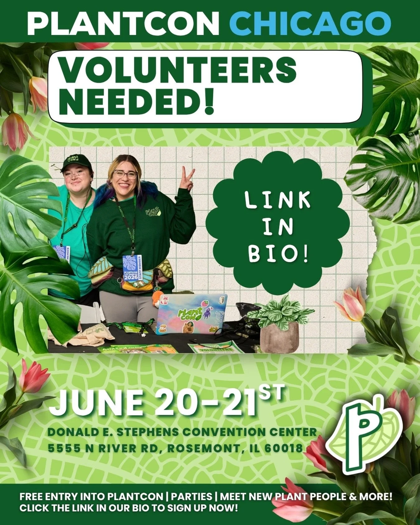 📣HEY CHICAGO. I KNOW YOU WANT FREE ADMISSION TO PLANTCON!

CLICK THE LINK IN OUR BIO

🌱&amp;&amp; We&rsquo;re offering perks to the coolest volunteers EVERRR!

💚Thank you to all the volunteers! We couldn&rsquo;t do this without you!

💎We&rsquo;re
