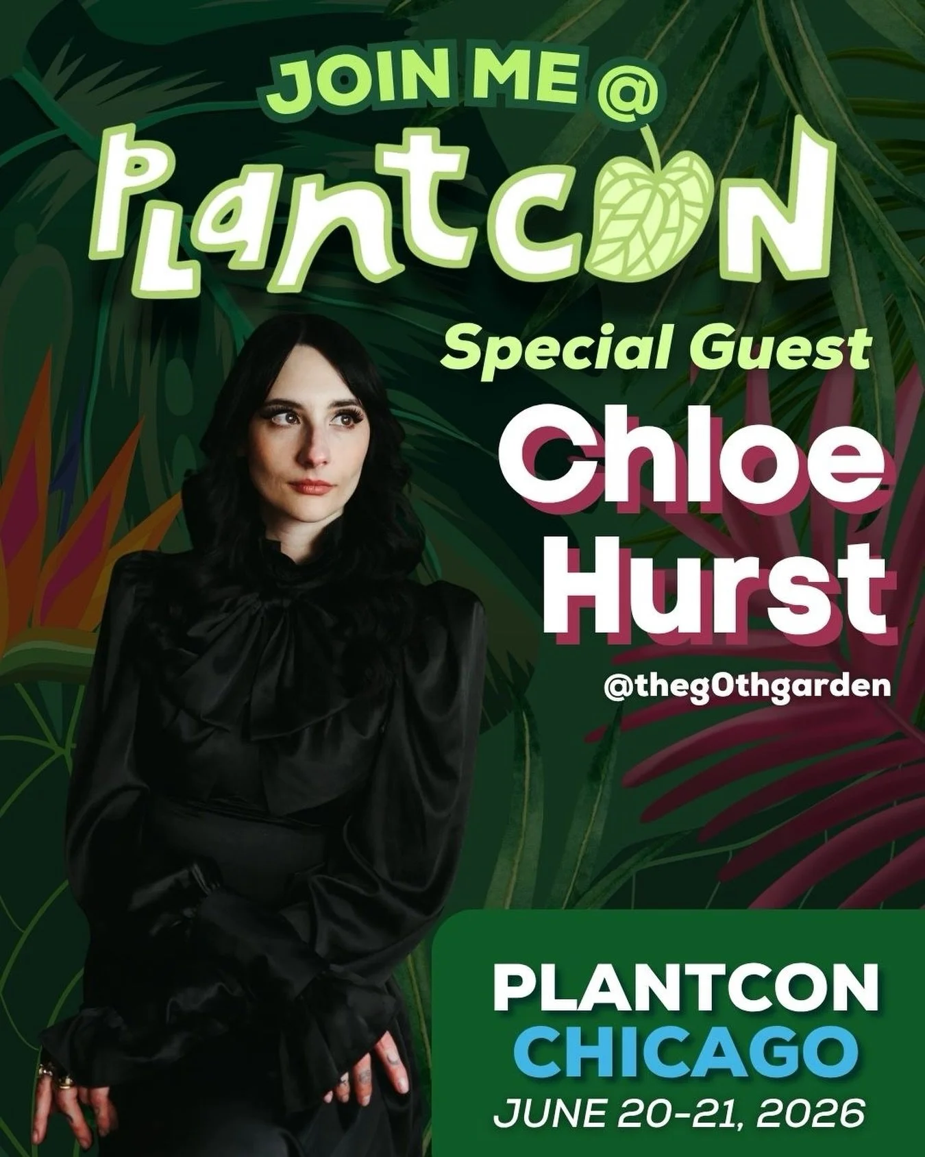 🌹Absolutely too thrilled to announce the @theg0thgarden  is coming to PlantCon Chicago. 

Come hang out with our fav gothic bestie, take some pics, and have the best weekend ever.

💰💎Buy 3 or more tickets and save $$$!

⭐️🎟️SKIP THE CROWD and gra