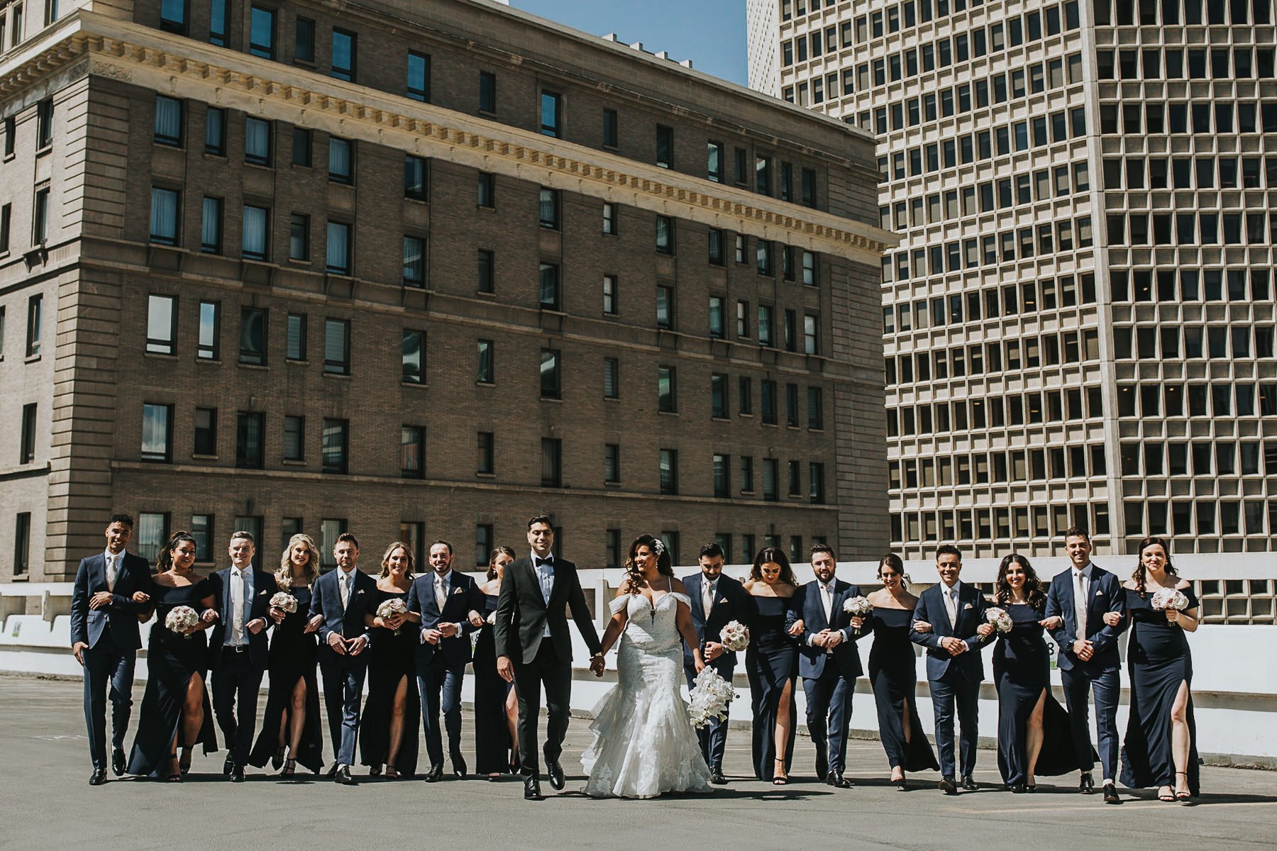 Rooftop Bridal Party Photos 