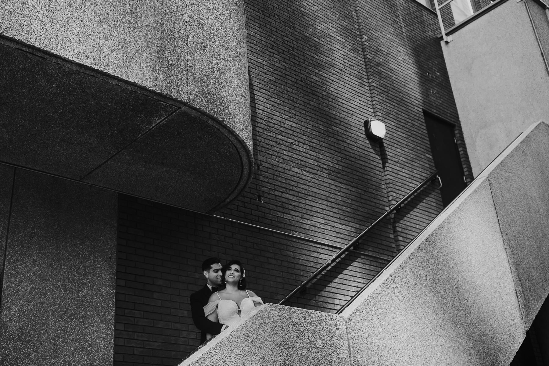 Architectural Black and White Wedding Photos 