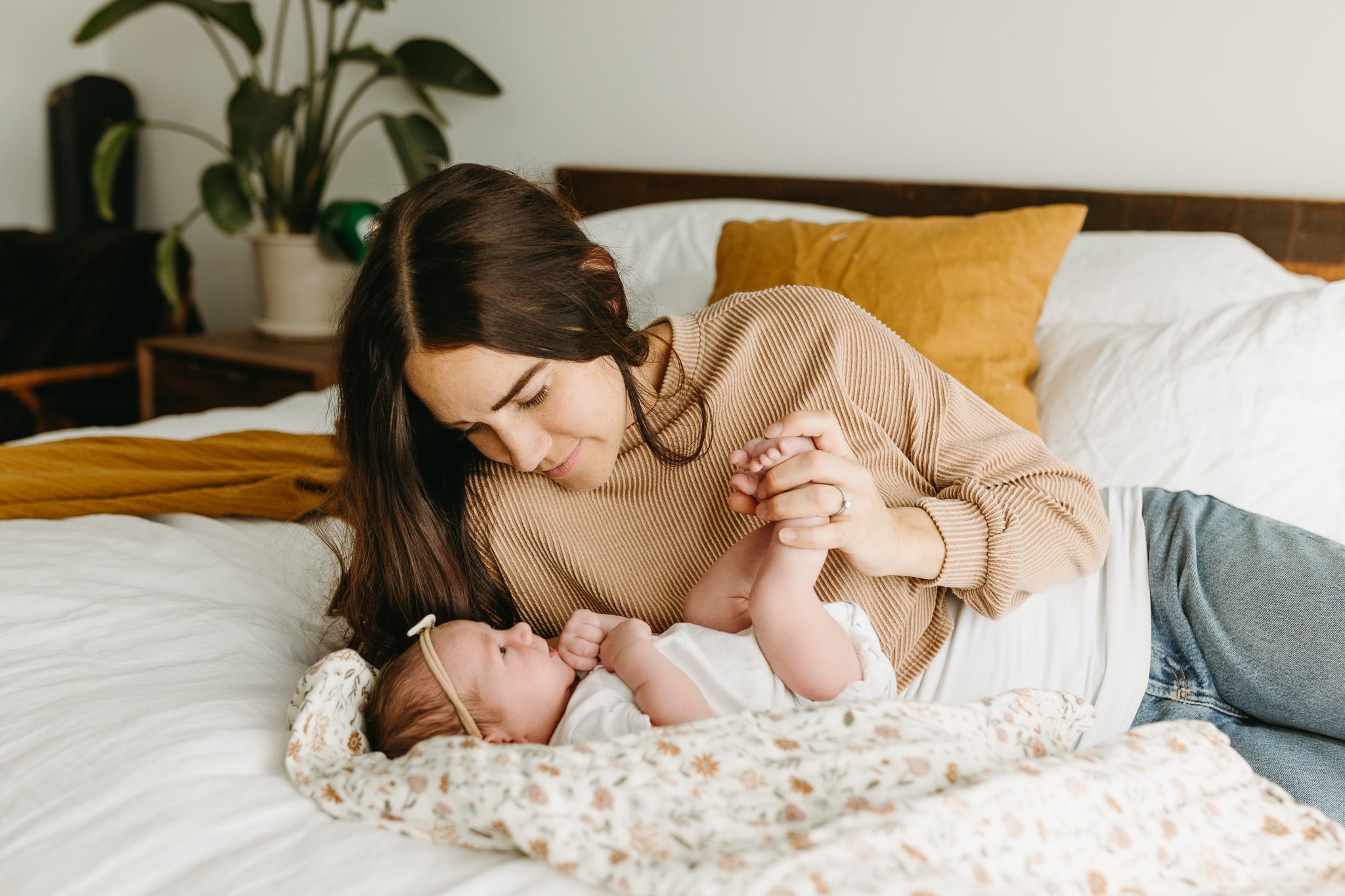 At home newborn session in Calgary
