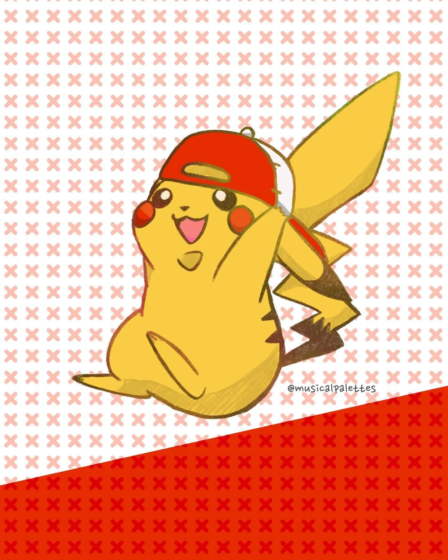 Heyyooo~ haven’t posted art in a while. Thought I’d come back with this Pikachu with a hat~
