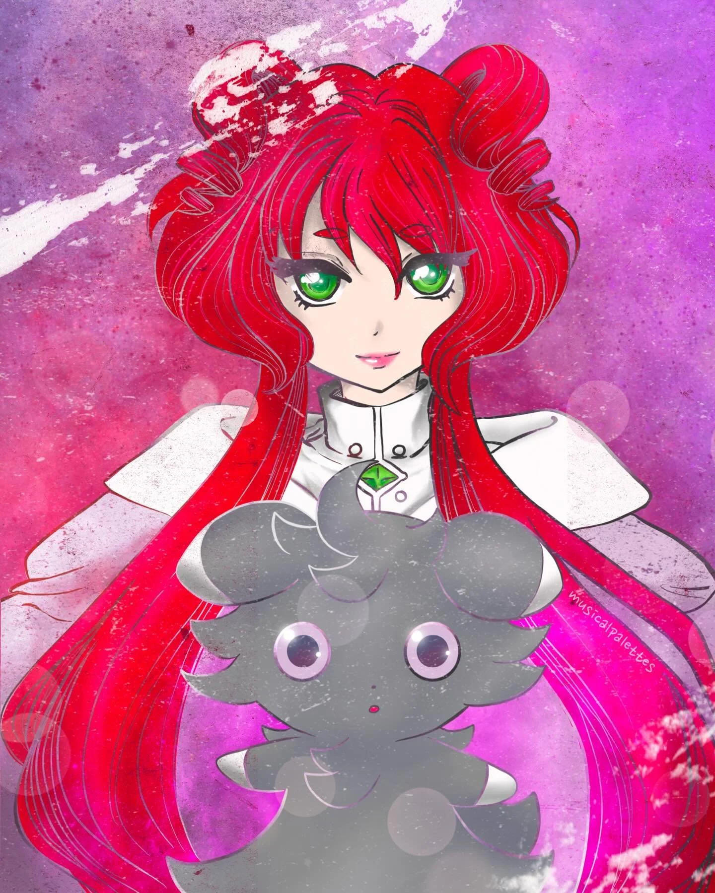 Inspired from the art style from The Grimm Variations - Charlotte. Felt like Espurr was the perfect fit for this creepy adaptation.