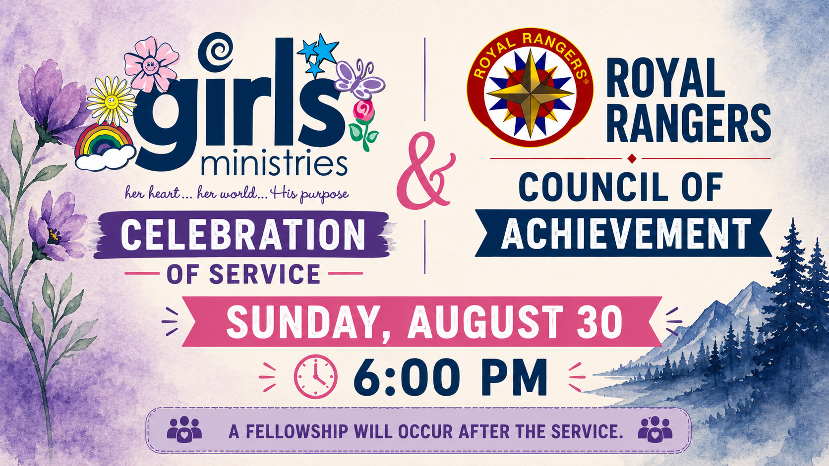 Girls Ministries Celebration of Service and Royal Rangers Council of Achievement