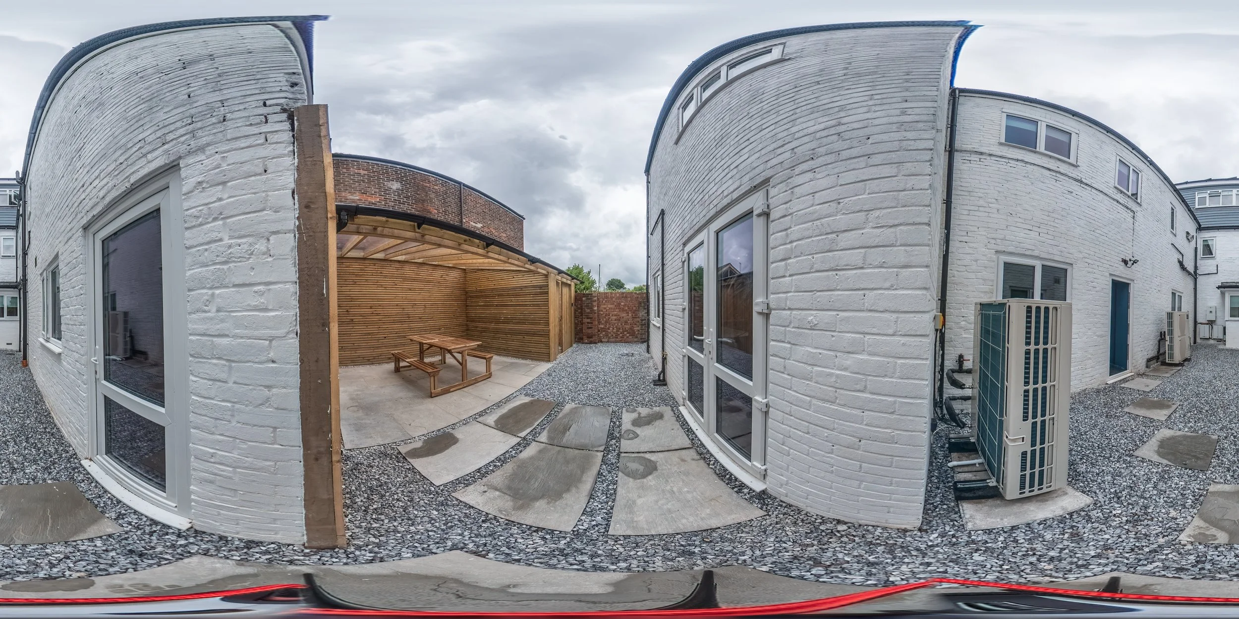 Wide view of the external bbq area of the property