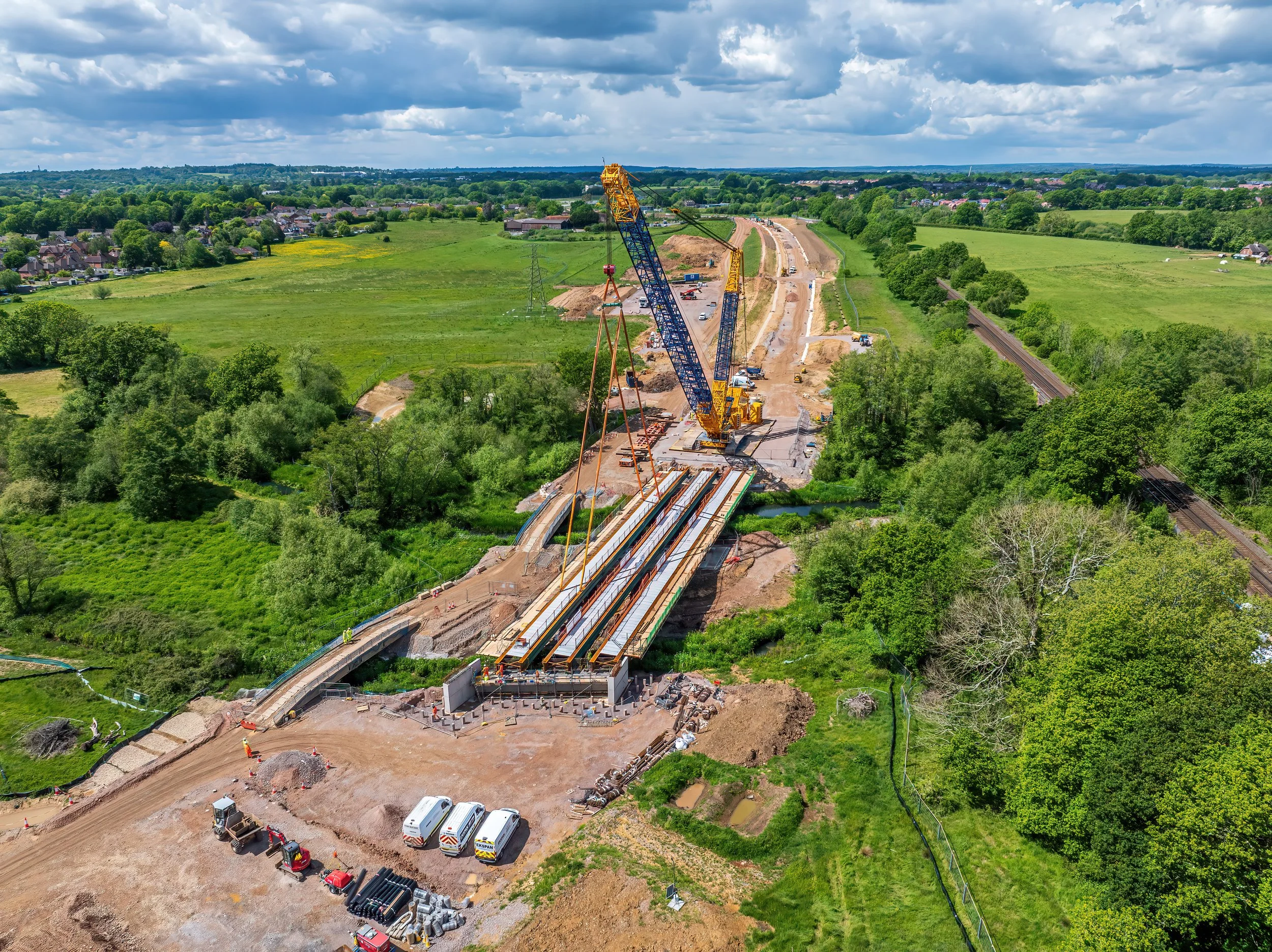 Construction time-lapse bridge project South England