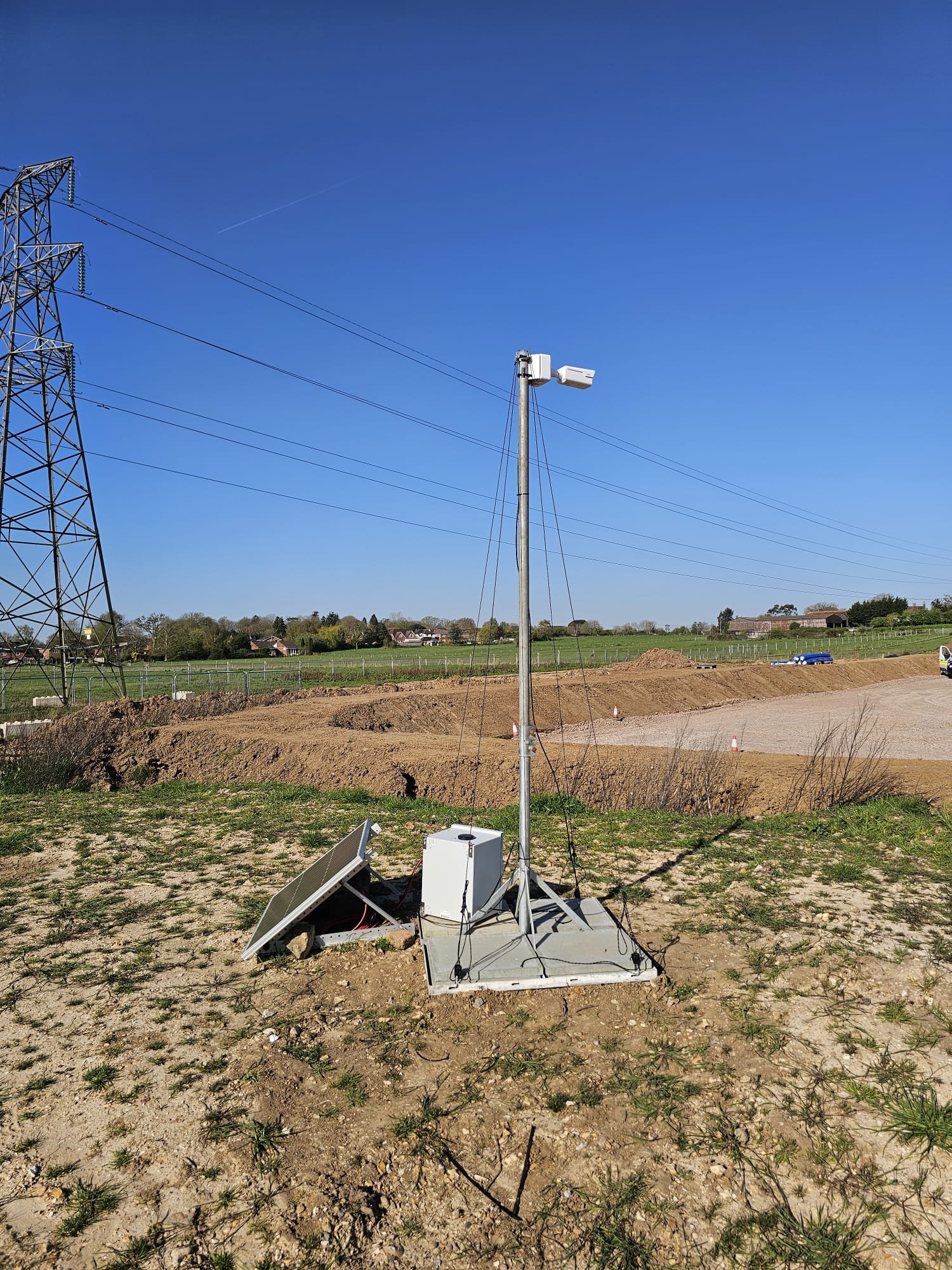 Solar-powered construction time-lapse camera installed on development site
