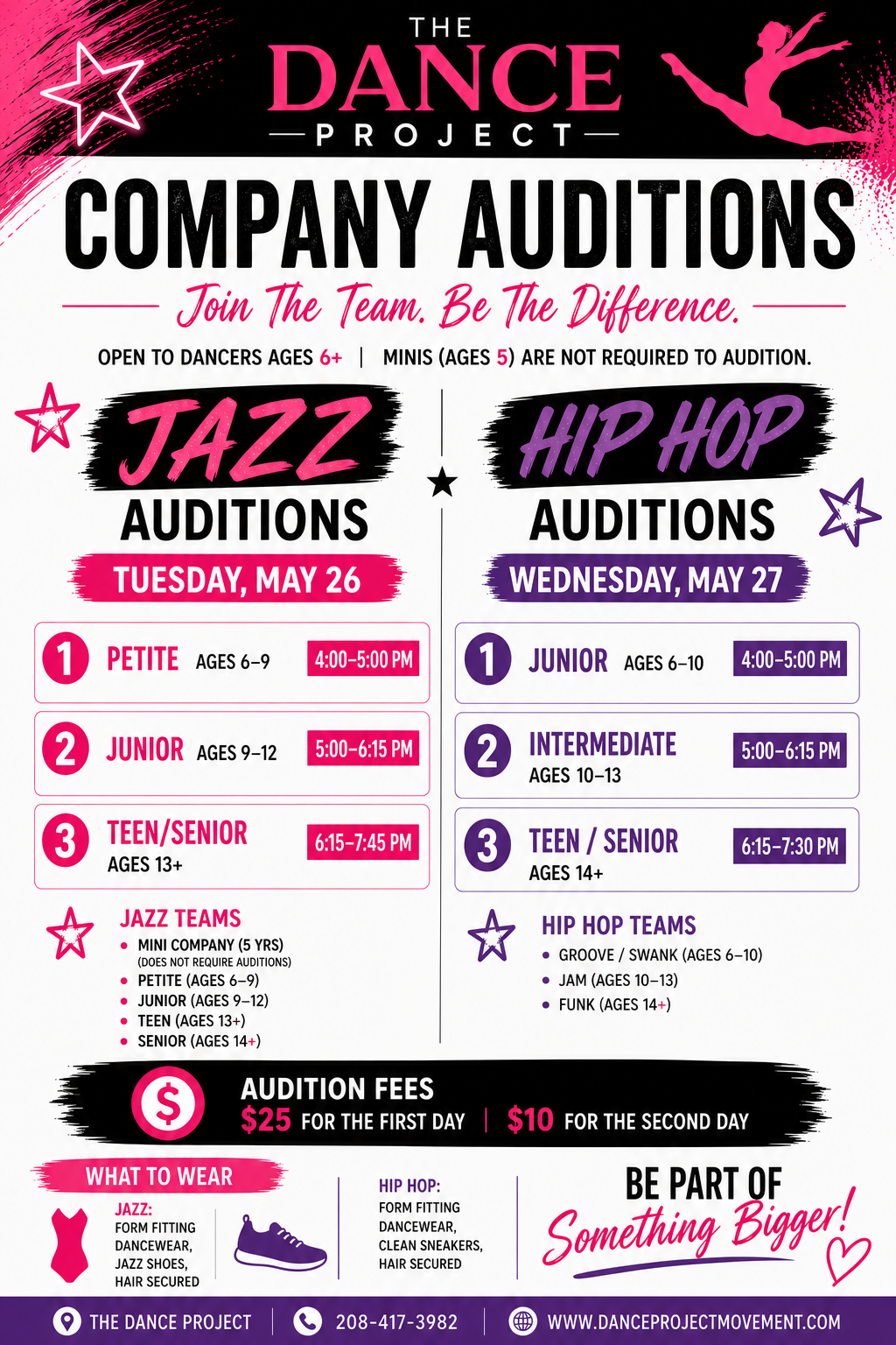 Auditions for Jazz Company