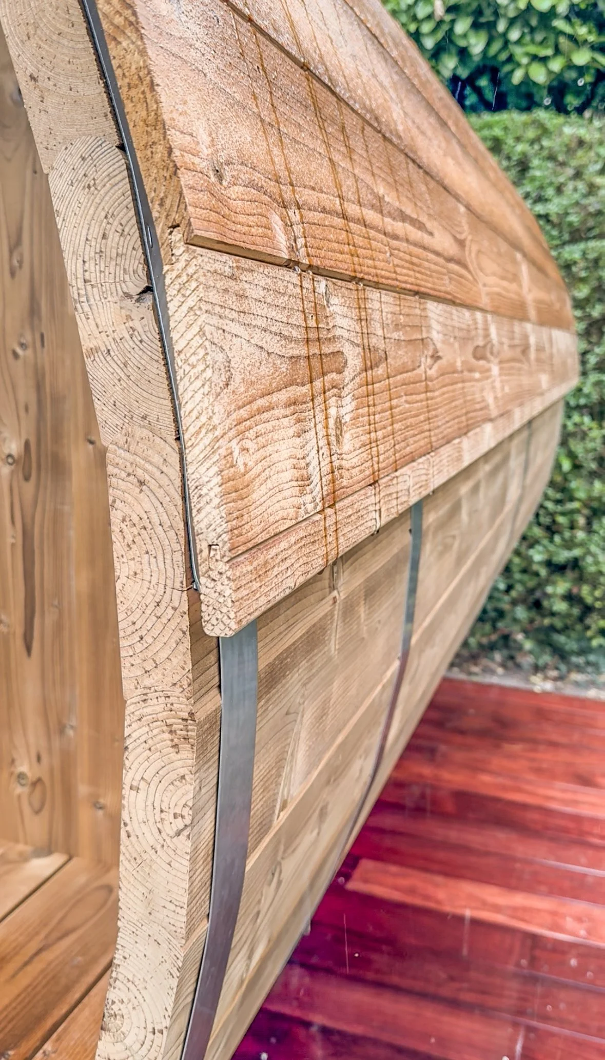 Barrelsauna op maat in Keerbergen gebouwd door Wellnez Atelier
