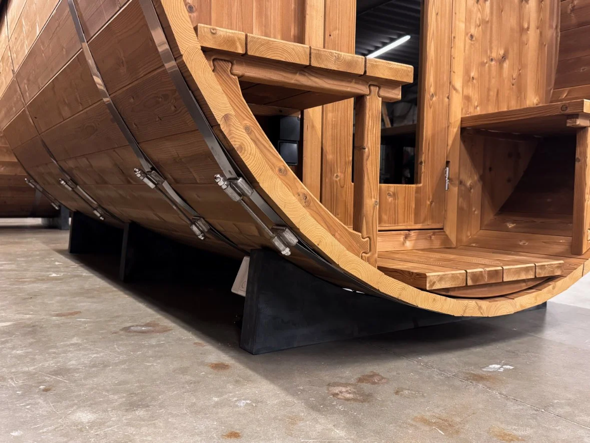 Fundering van een barrelsauna bij Wellnez Atelier