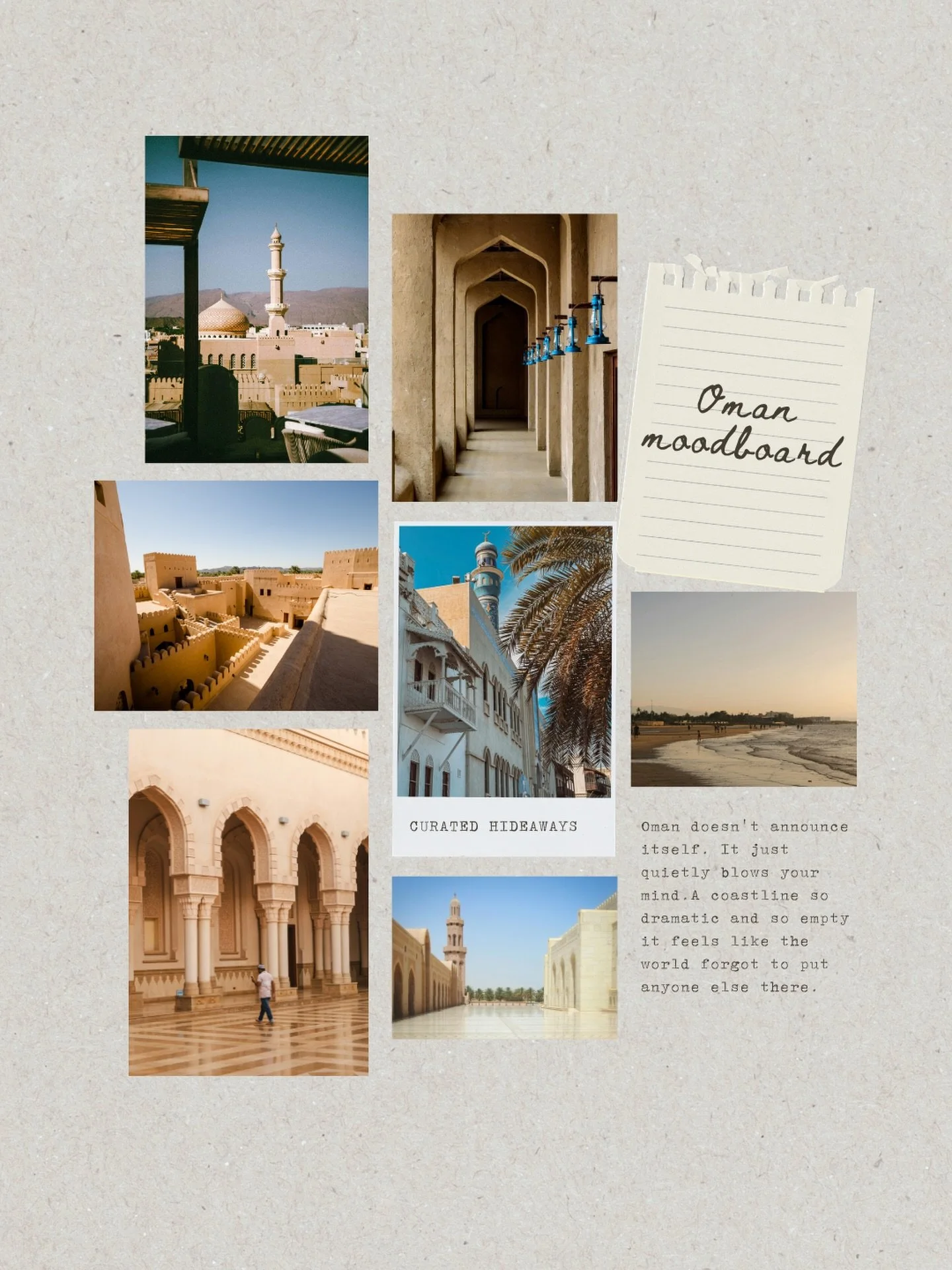 Oman keeps coming up in our conversations. And honestly, we&rsquo;re not surprised.

While everyone else is booking the same destinations this year, Oman is quietly sitting there being extraordinary. Dramatic wadis. Empty coastlines. Desert landscape