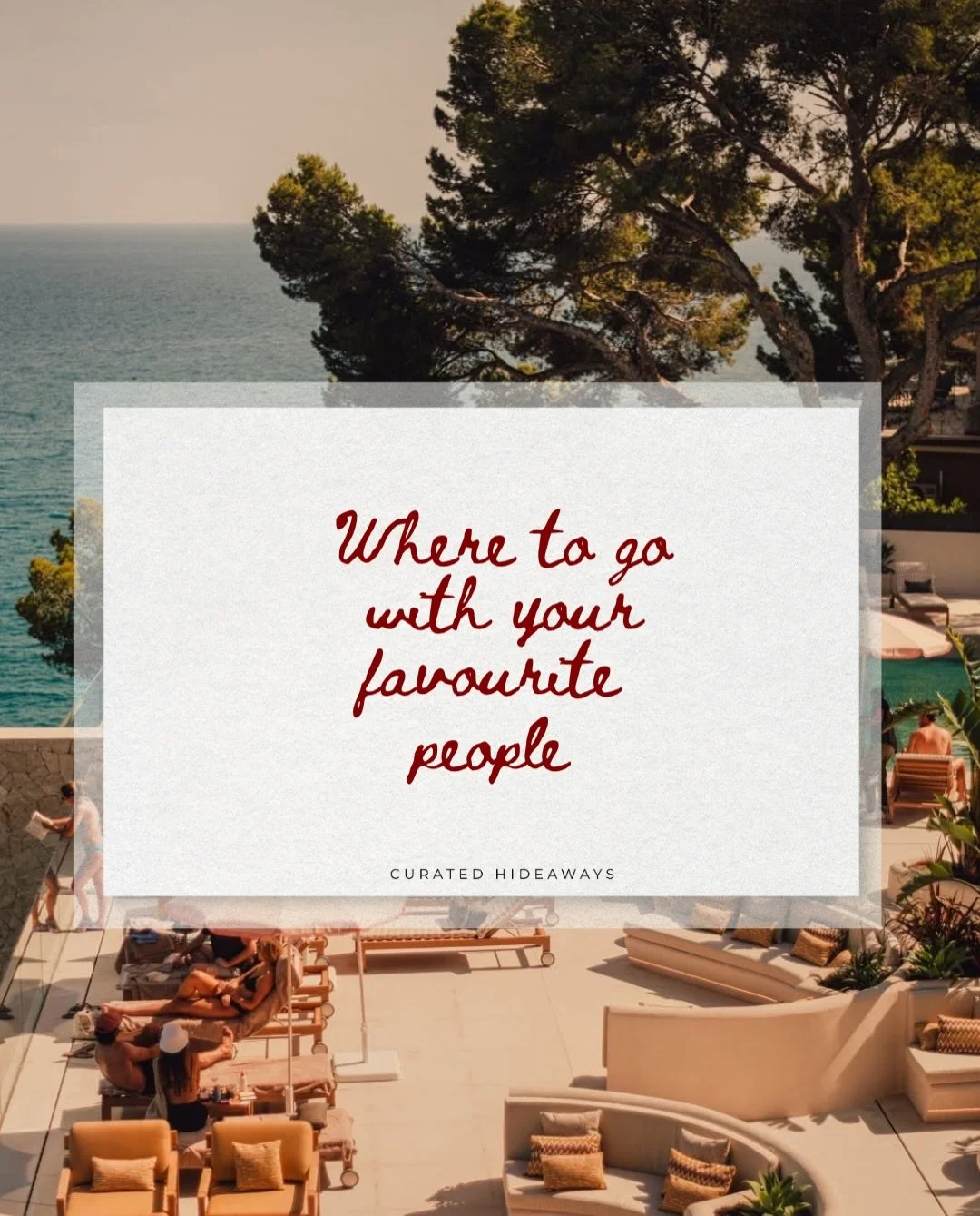 Because the group chat has been saying &rdquo;we should plan something&rdquo; since January and someone needs to make it happen. ✨

The criteria for this list? Hotels where the design is worth travelling for, destinations with enough going on if you 