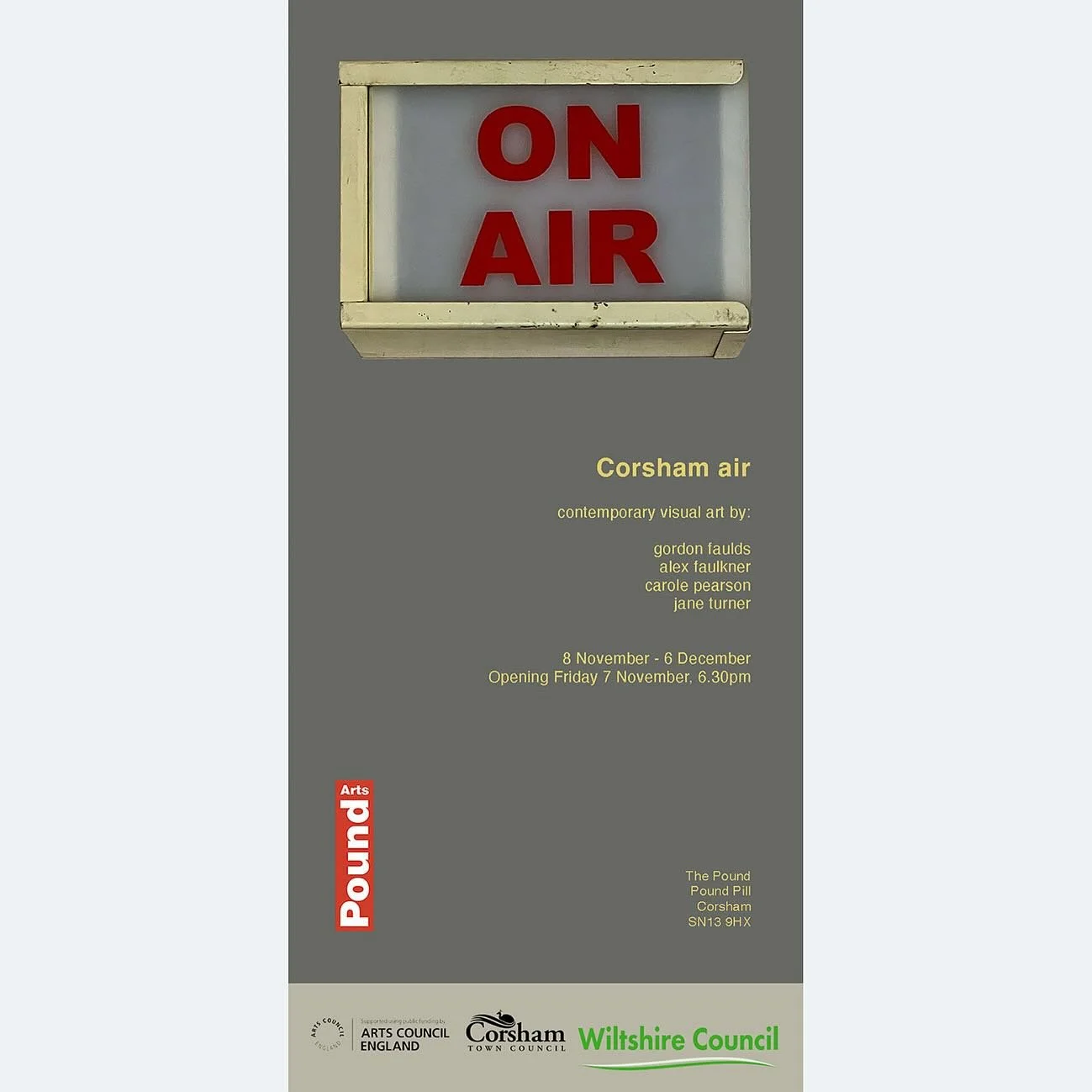 Exhibition Opening 18.30 | Friday 7 November 2025 | Pound Arts | Corsham Wiltshire SN13 9HX