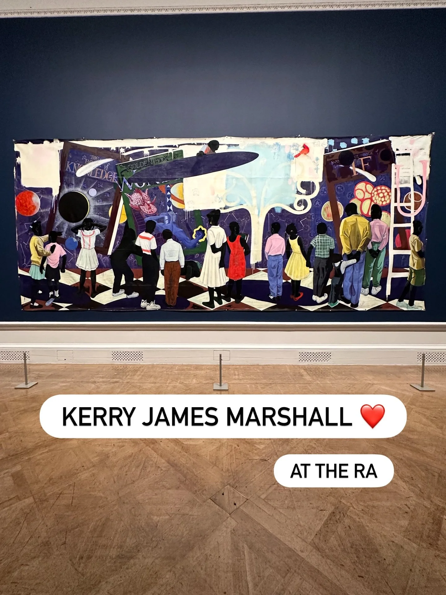 Just brilliant. Go.

I particularly loved the first picture shown here, which was painted for a Chicago public library and &lsquo;presents the book as the portal for knowledge. A group of children gather at the edge of infinity, mesmerised by the mys