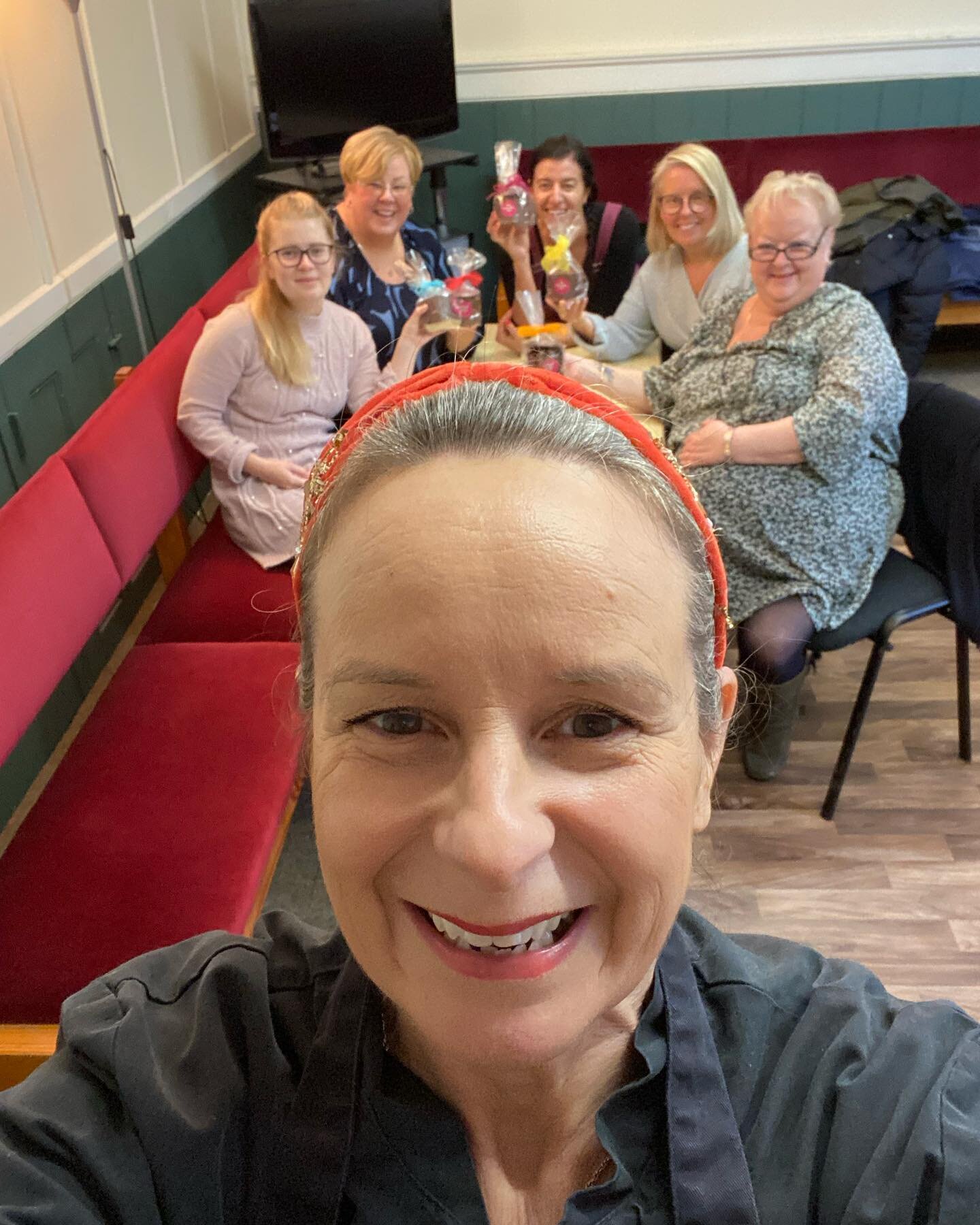 This lovely, fun group of ladies popped over from Carmarthen to cash in their Chocolate Workshop vouchers they got for Christmas. 
I&rsquo;m taking bookings now for Valentines Workshops and Mothers Day Workshops if you are looking for a unique gift i