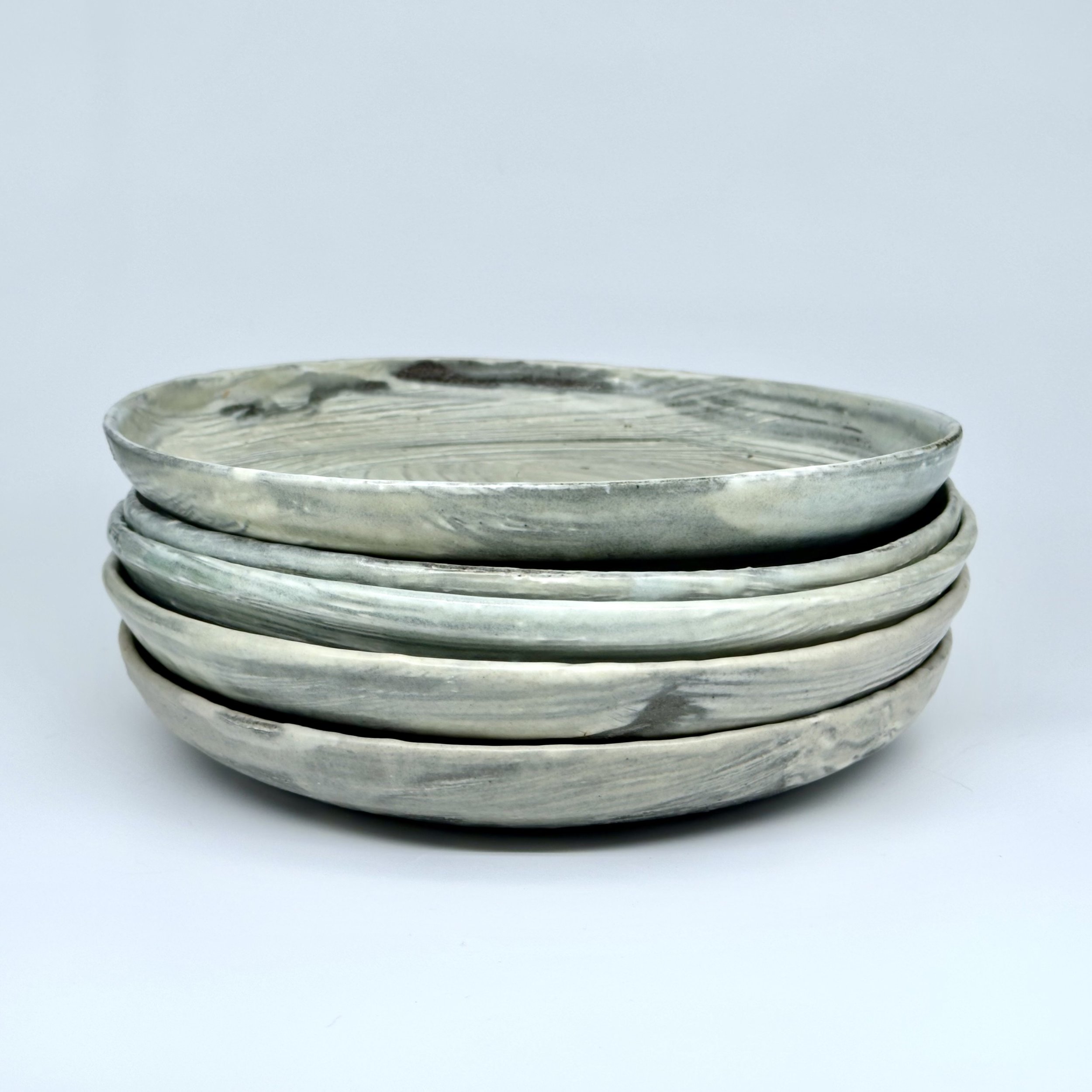 Set of 5 Celadon Plates