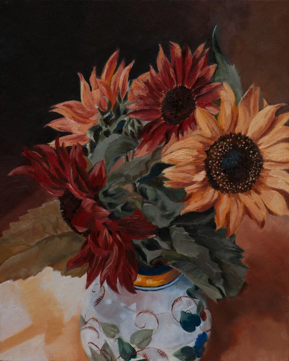 Katia's Sunflowers  
Oil on cardboard canvas, 24 x 30cm