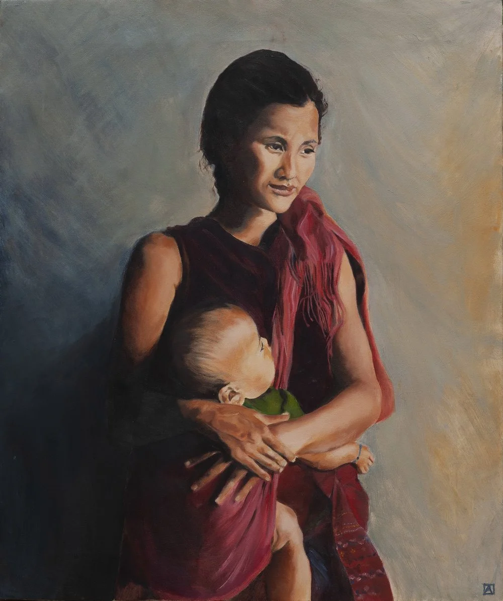 Mother With Child  
Oil on canvas, 42 x 50cm - SOLD