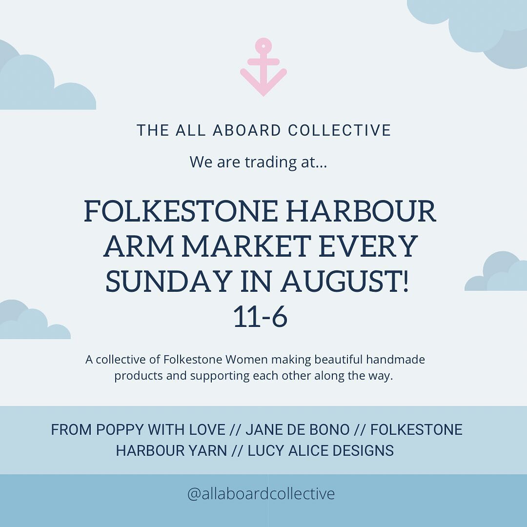 I&rsquo;m so excited to be taking part in an actual real life market again, since the pandemic it seems like such a long time since I&rsquo;ve taken part in one! Myself and the @allaboardcollective will be at the Folkestone Harbour Market every Sunda