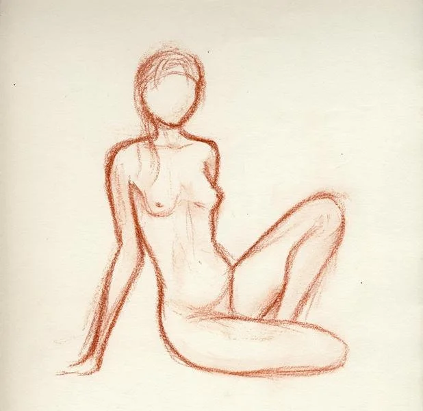 Nu - Sanguine / carnet croquis