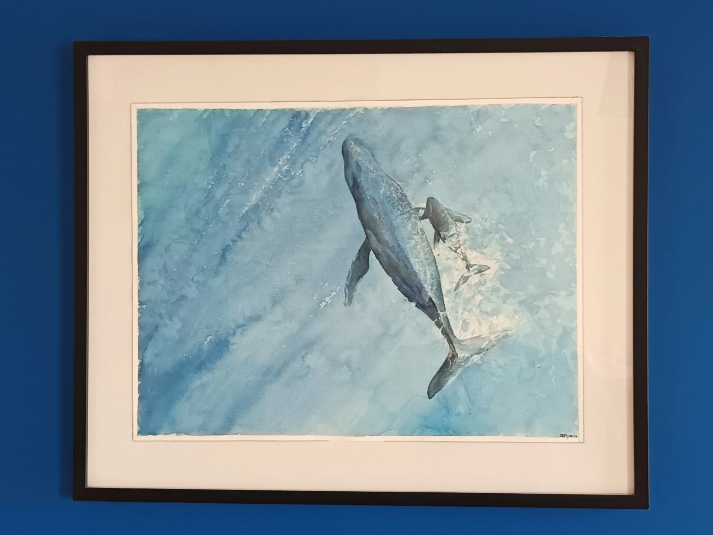 Aquarelle unique par Lumy'Oz : baleine