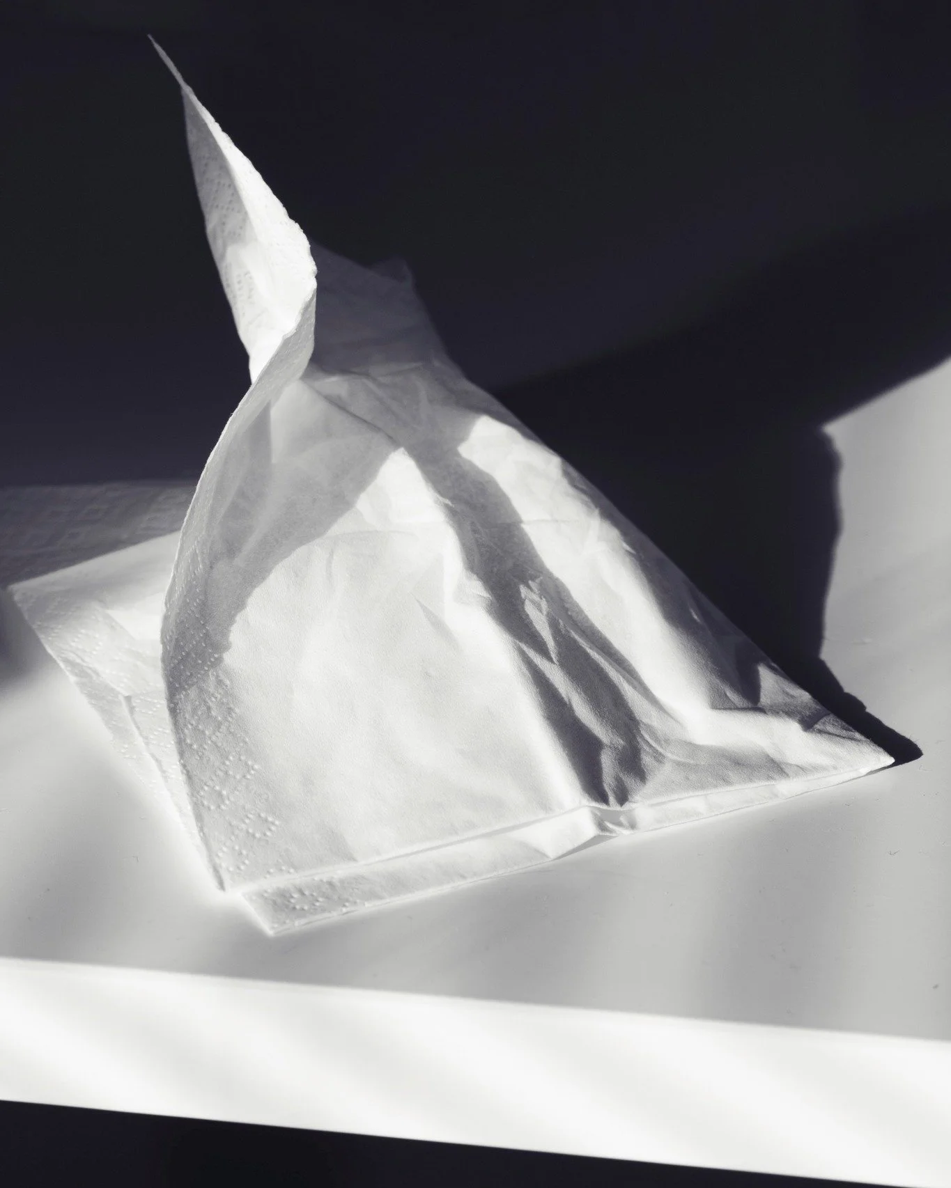 Snotdoekje 1

Ongezien ben je alles
Opvang voor nasale salades

Vangt mij op
Als ik vol zit met snot

Men neemt je voor lief
Plaatst je niet in perspectief

Je behoort tot de grootste
Ik zal je bekoren als ben je de mooiste 

Fotografie en tekst @sto