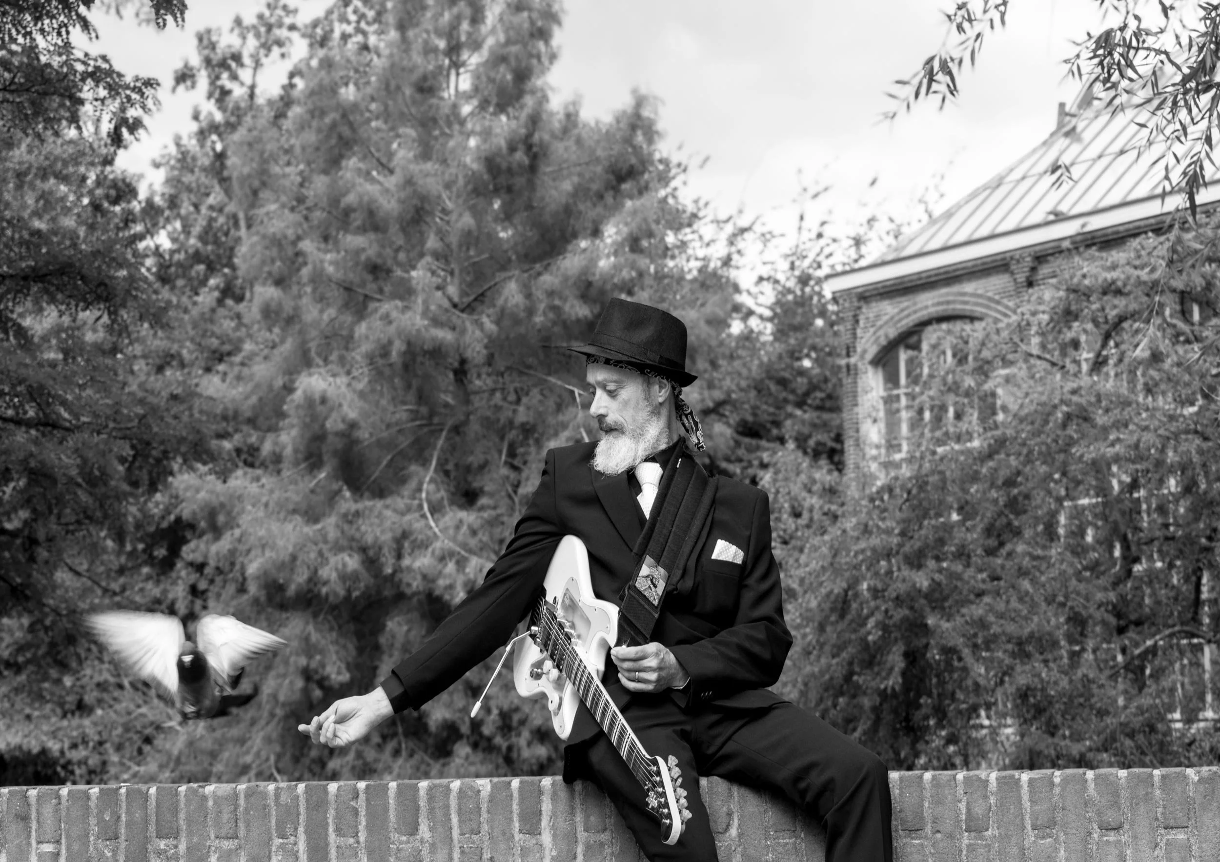 Ibo Jacob, muzikant, portret in zwart wit, Storyland of Stars fotografie