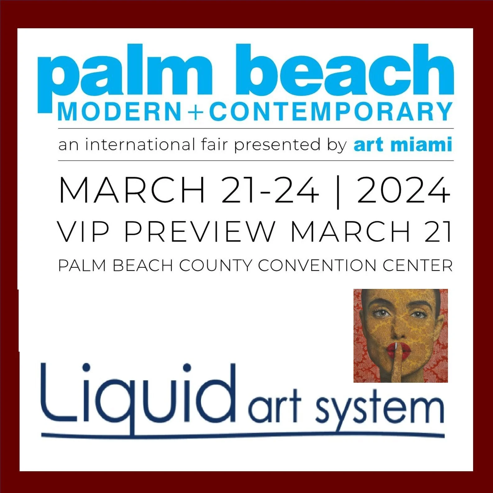 Palm Beach Art Fair Miami Galleria Liquid  Art System 2024