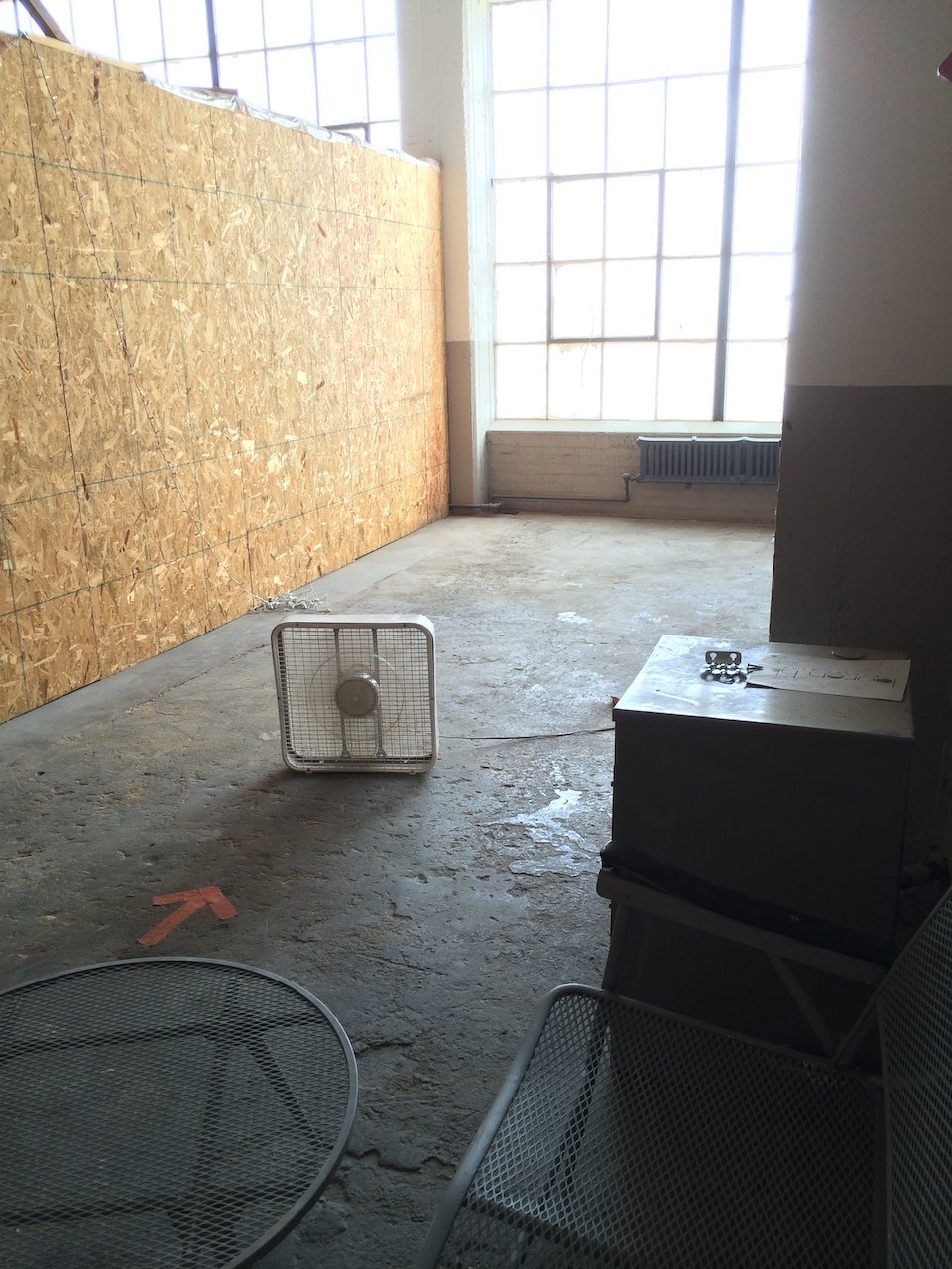  An image of empty warehouse undergoing construction for Lauren HB Studio’s new onsite location 