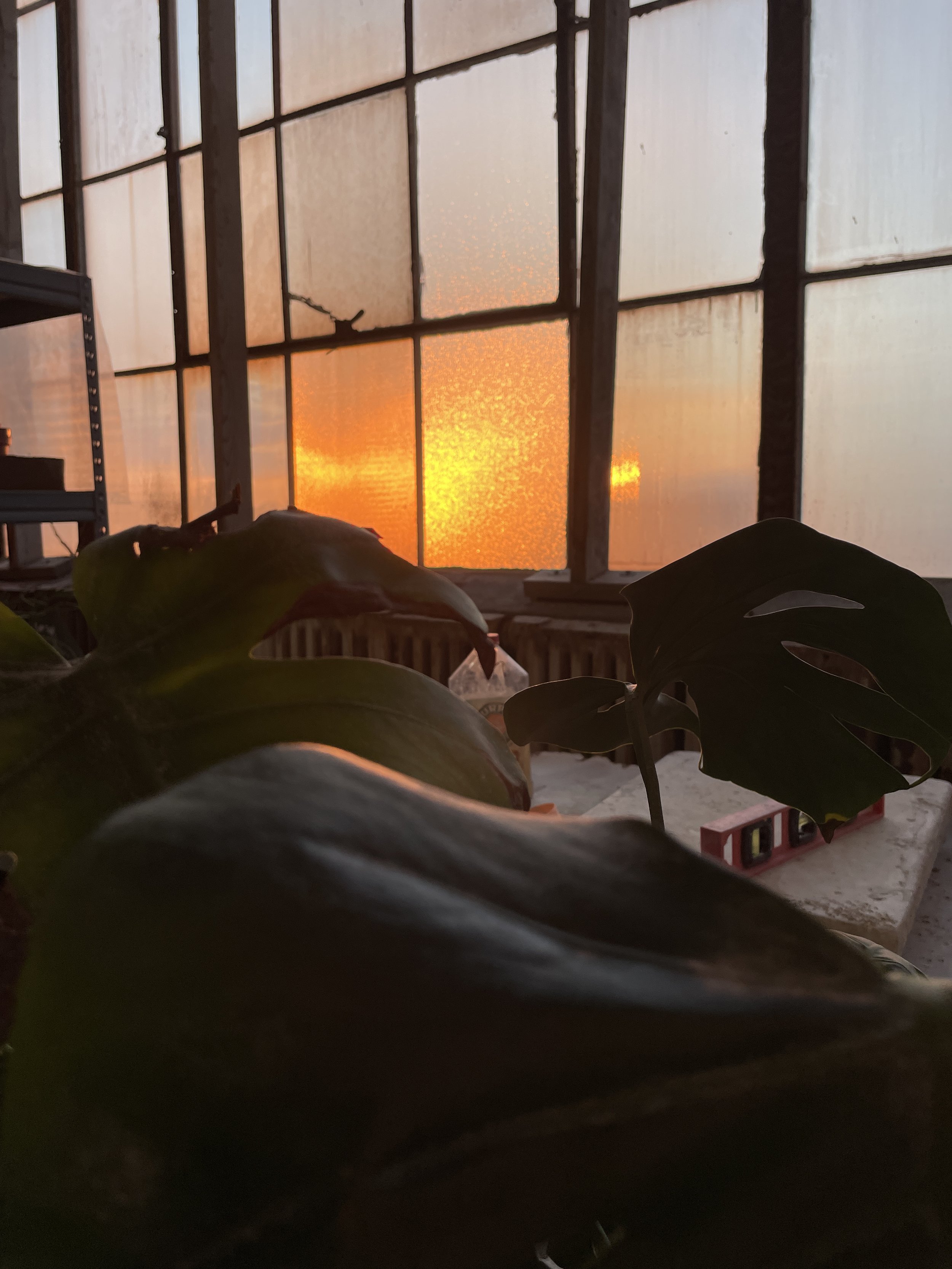  A picture of sunset through the window at Lauren HB Studio 