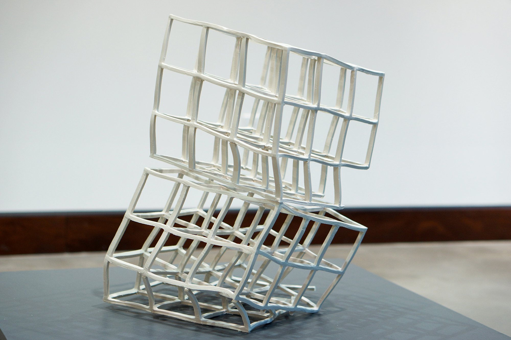  Free standing grid sculpture created by Lauren HB Studio available for commission and display 