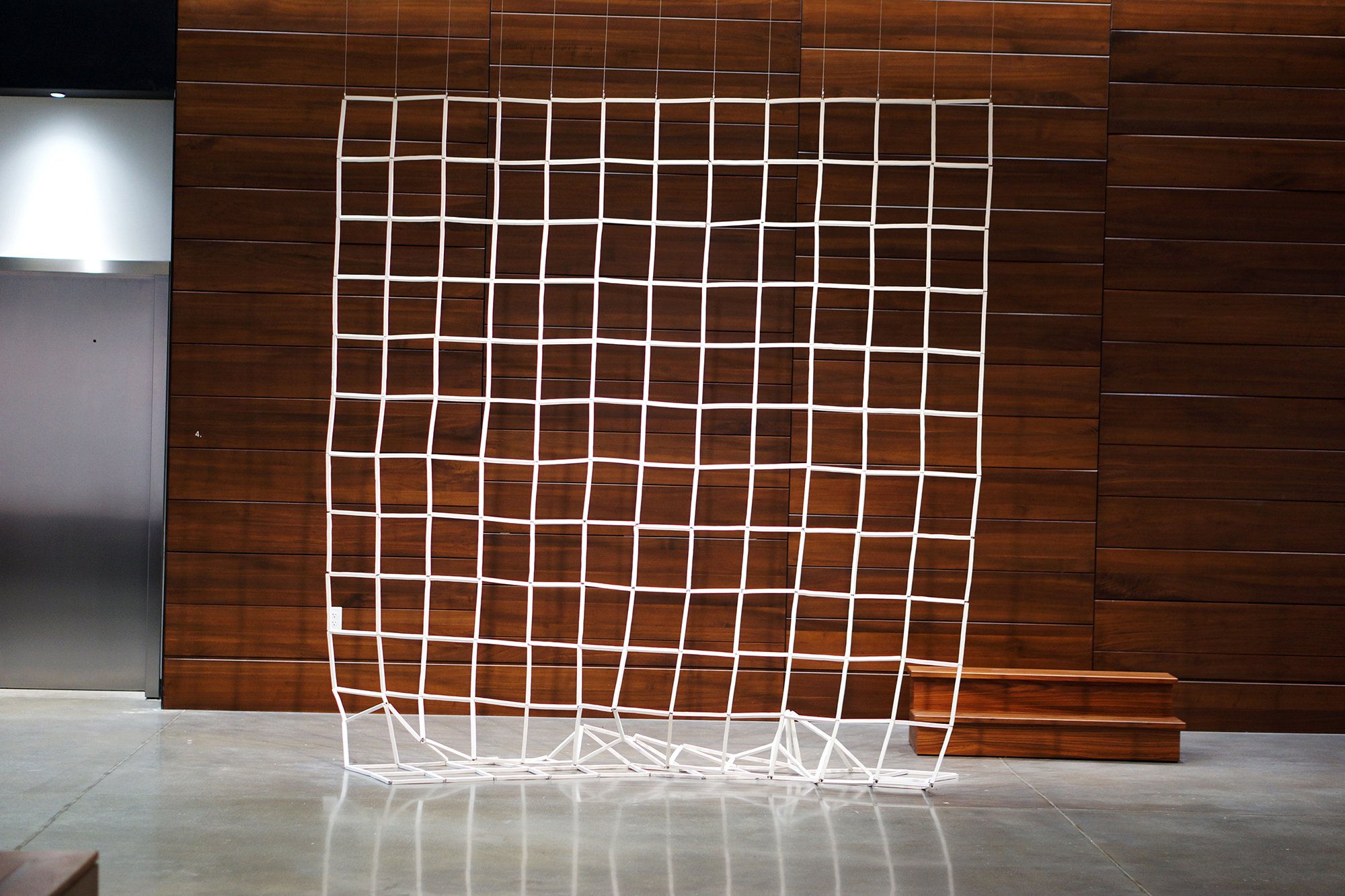  Free standing grid sculpture created by Lauren HB Studio available for commission and display 