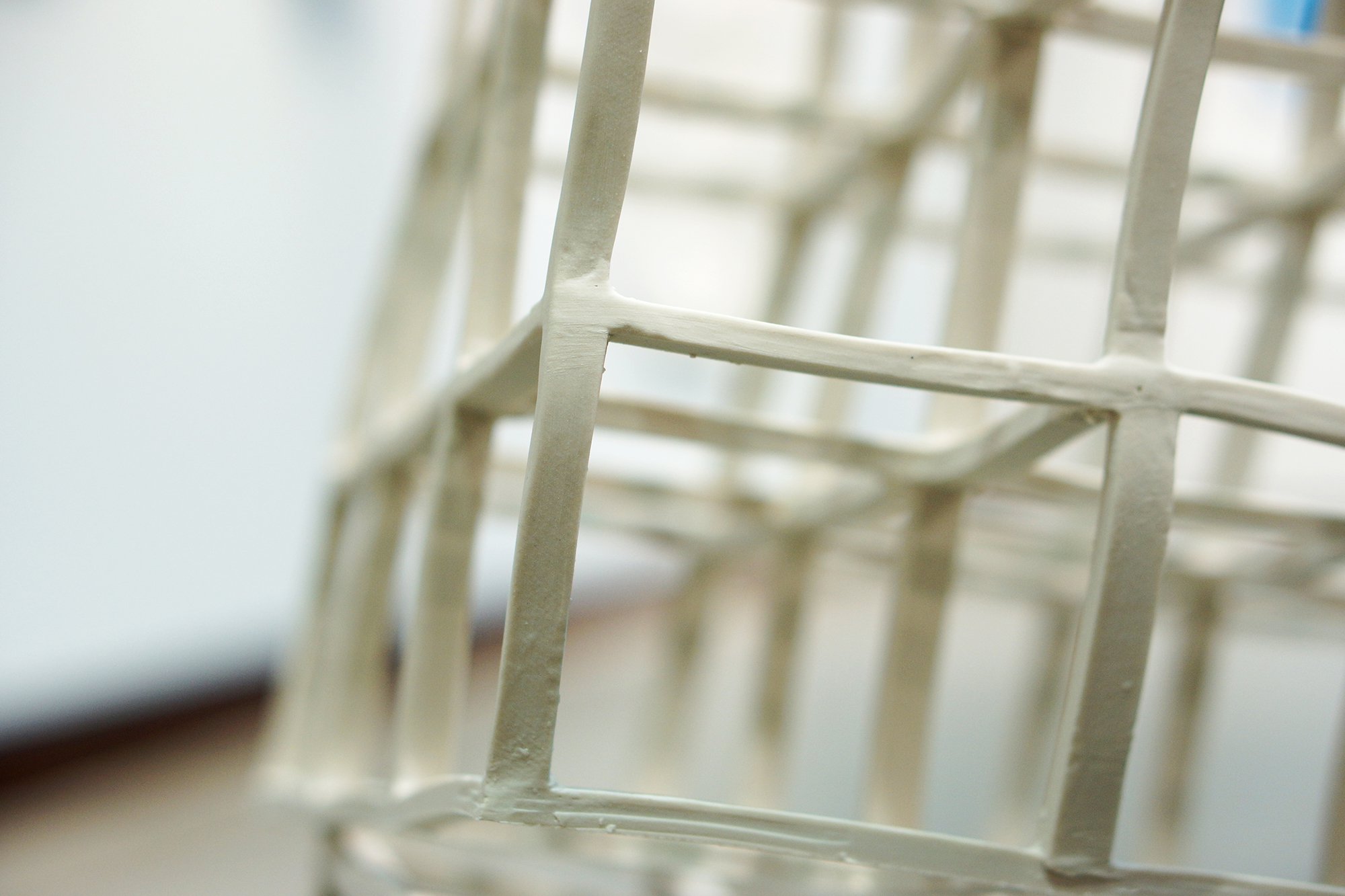  Close up image of free standing grid sculpture created by Lauren HB Studio available for commission and display 