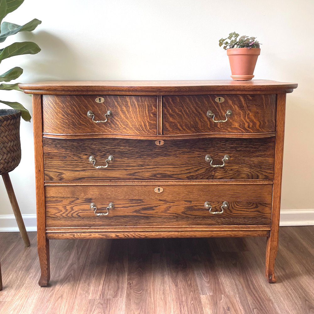 Antique Quarter Sawn Oak Serpentine Dresser Delaro Designs Antique Quarter Sawn Oak Serpentine Dresser Delaro Designs