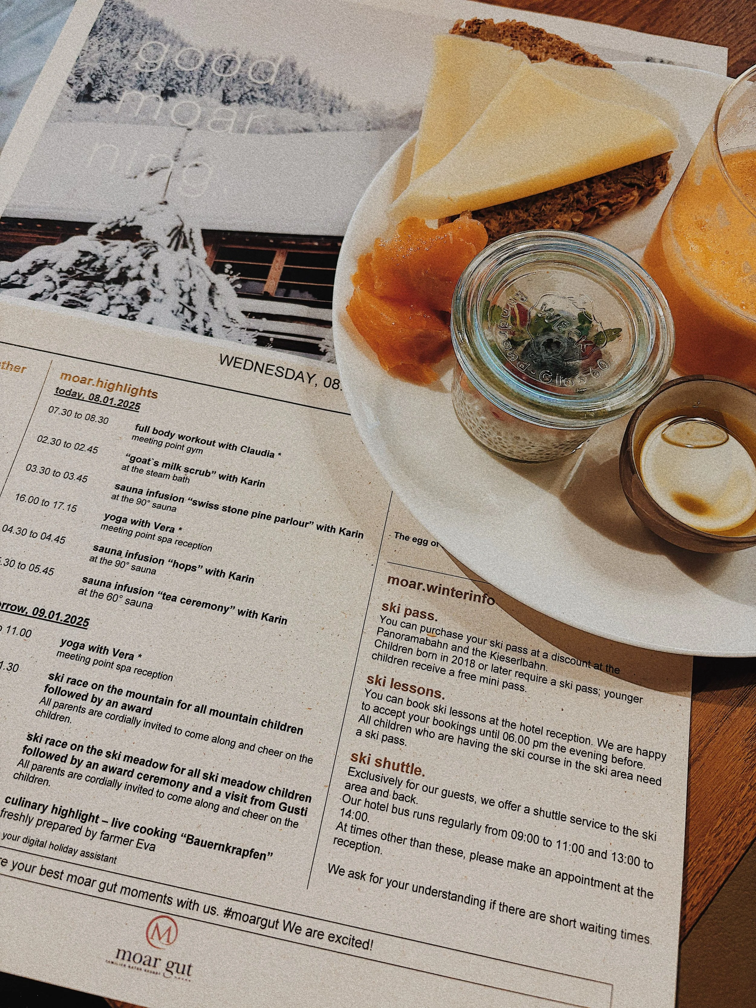 Moar Gut daily newspaper, activities, schedule, experiences