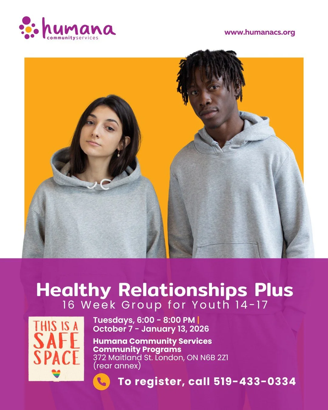 High school relationships can be tough 💜 Want to build stronger, healthier connections?

Join our Healthy Relationships Plus group (ages 14&ndash;17)! Over 16 weeks, we&rsquo;ll dive into:
✨ Communication
✨ Safety planning
✨ Boundaries &amp; rights

