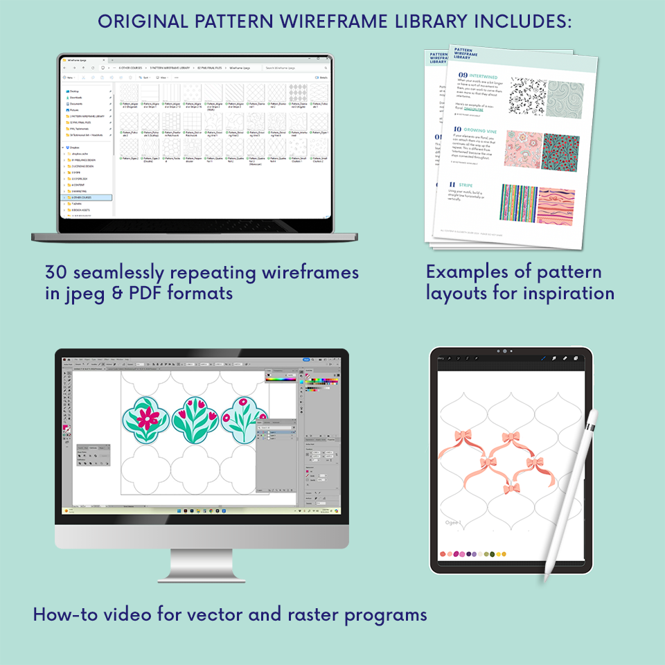 Templates for Seamless Repeat Patterns — Elizabeth Silver Surface ...