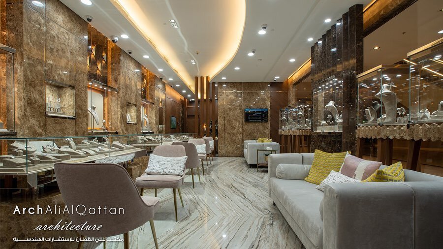 Luxury is when it seems flawless, when you reach the right balance between all elements.
.
.
.
Our latest project, jewelry shop. Elegant and luxurious that reflects our client&rsquo;s prestige!
.
.
.
Design + Build: @alialqattanarchitects
Client: @al