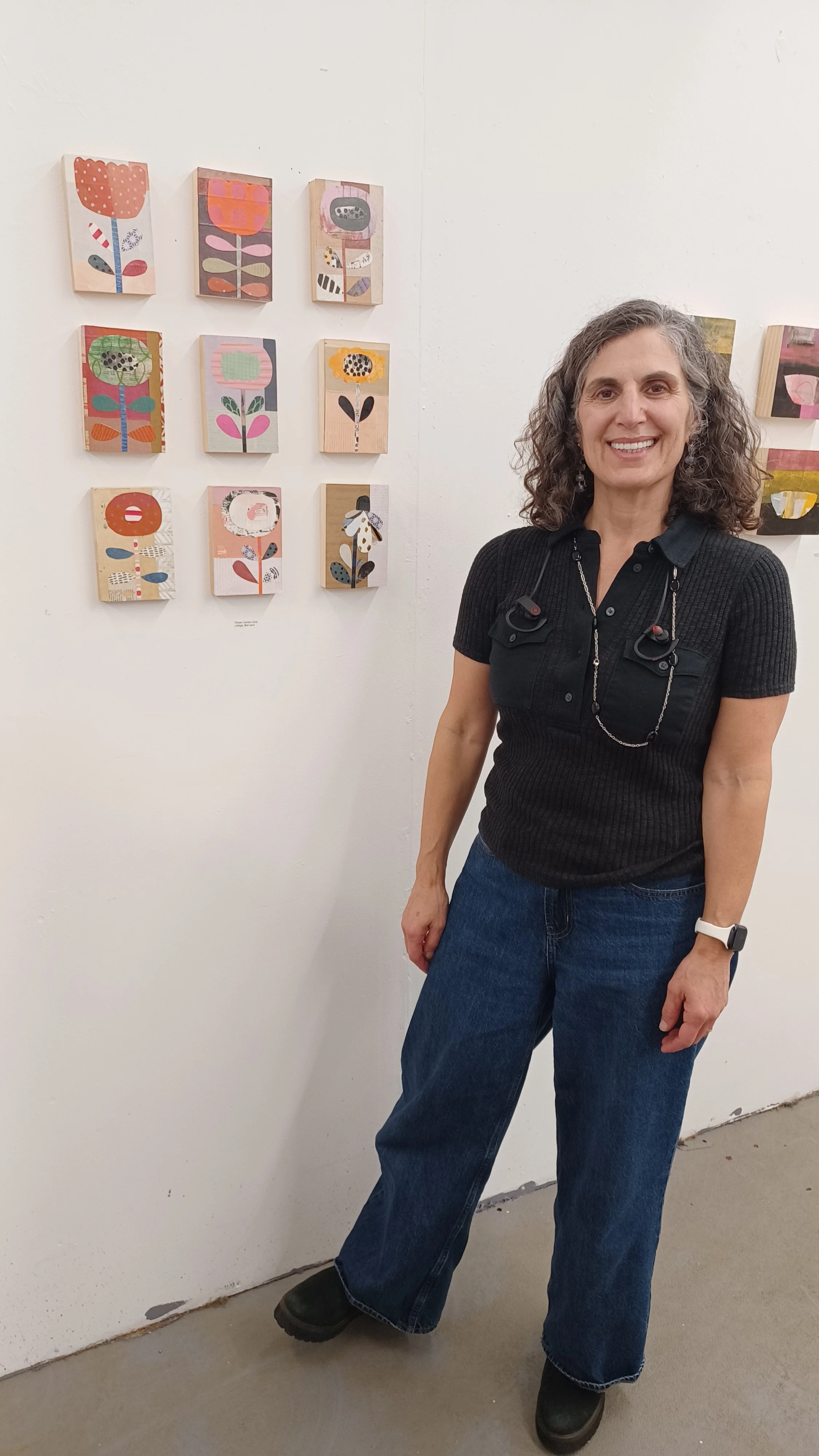 Jaqui Falkenheim with her warm painting grid