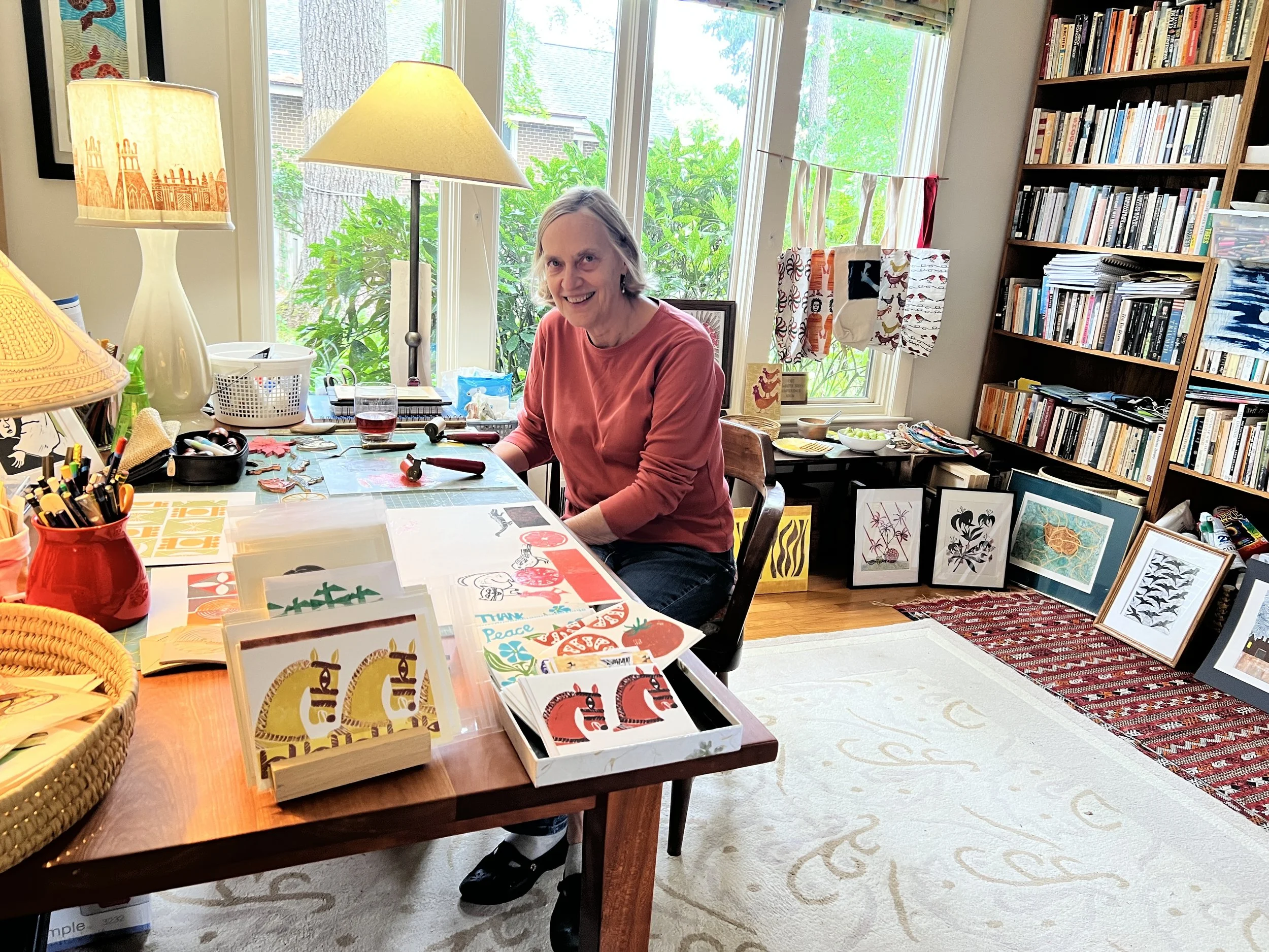Beth Rhyne with her Blocks and Books