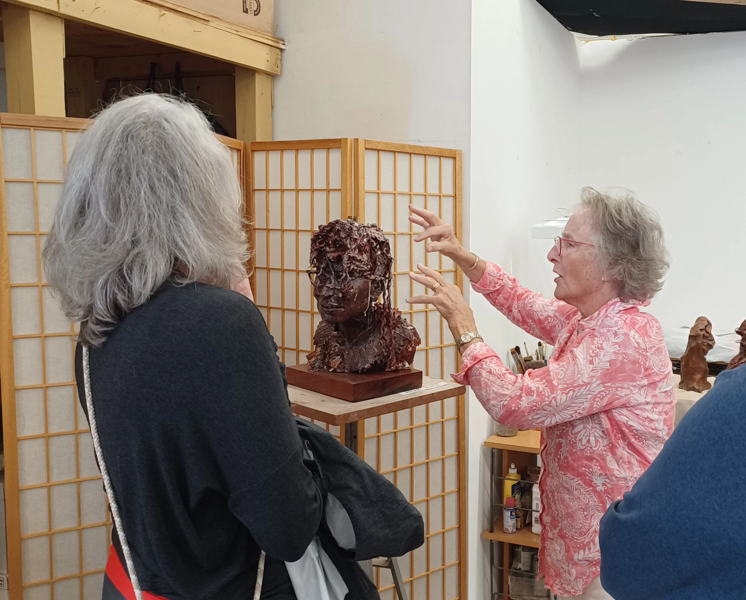 Susan McElhinney explaining how she crafted Ruth Bader Ginsberg
