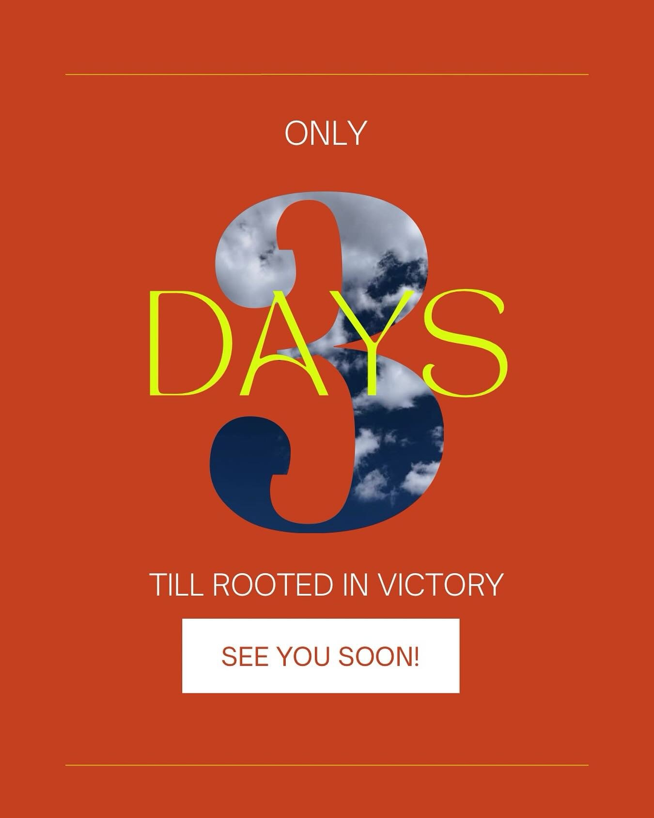 🫧 3 DAYS 🫧

The countdown is on! Can you believe it&rsquo;s only 3 days away? 

We&rsquo;ve been working hard getting everything ready for Saturday! We&rsquo;re so excited and expectant to see how the Lord moves! 💃🏽