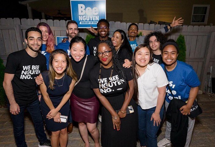 6 days until Election Day! Throwback to our team canvassing for @beeforgeorgia and to her primary night win!

We are ready to show up and show out &mdash; join us this weekend to get out the vote for Bee! 👉🏼 Link in bio.

#GOTV #vote #electionday #