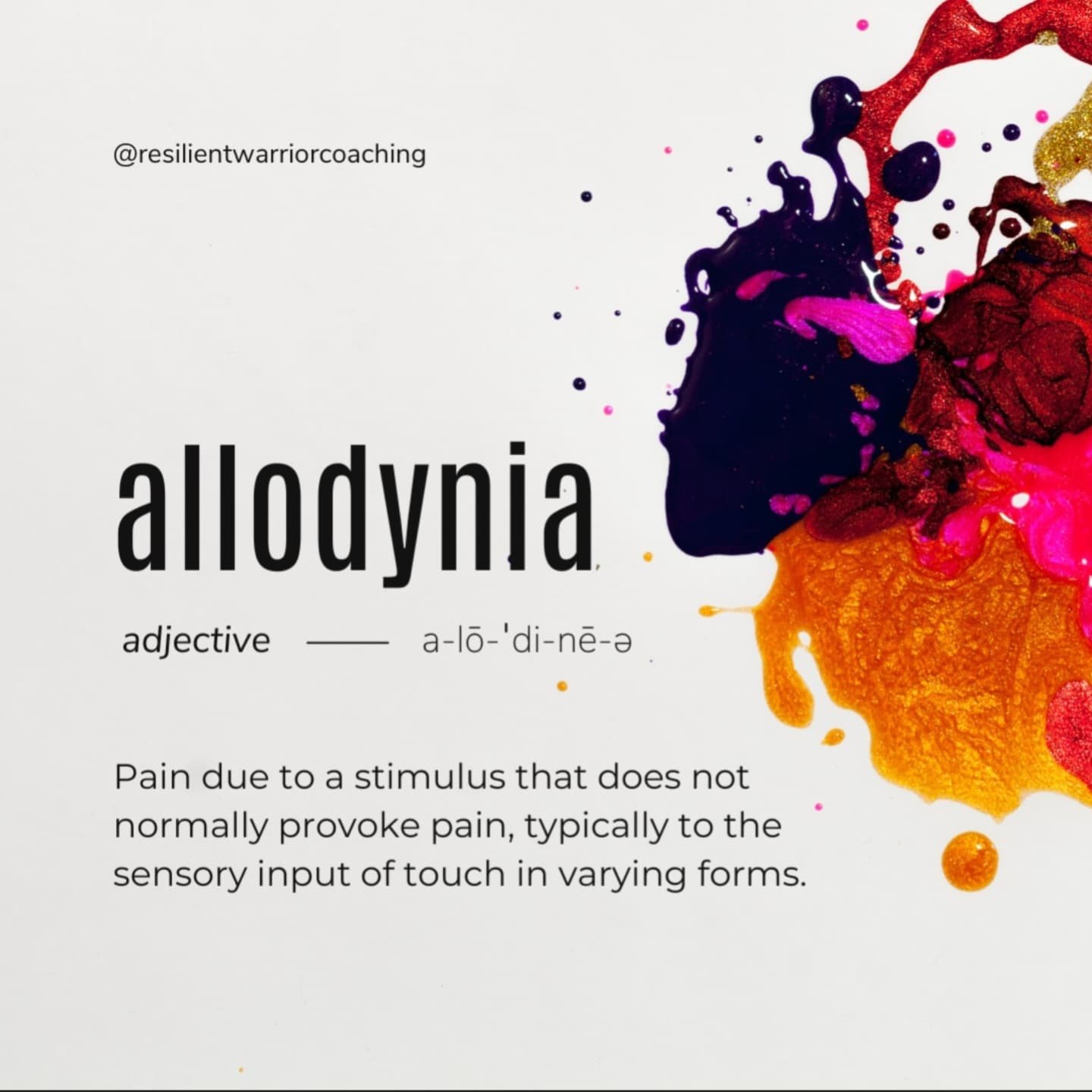 Fabric type and constriction is a big deal when you have allodynia, one of the classic symptoms of CRPS.⁣
⁣
What is allodynia?⁣
⁣
➡️ It is essentially extreme sensitivity to touch or sense. Gentle, benign things you never thought twice about are now 