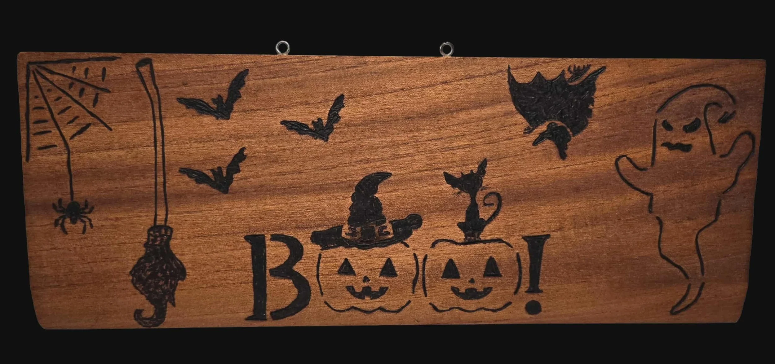 Handcrafted “Boo” Halloween Plaque