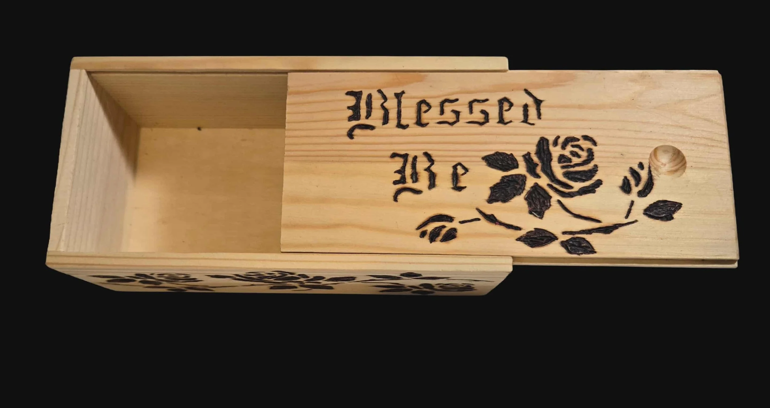 Blessed Be Rose & Vine Wooden Box
