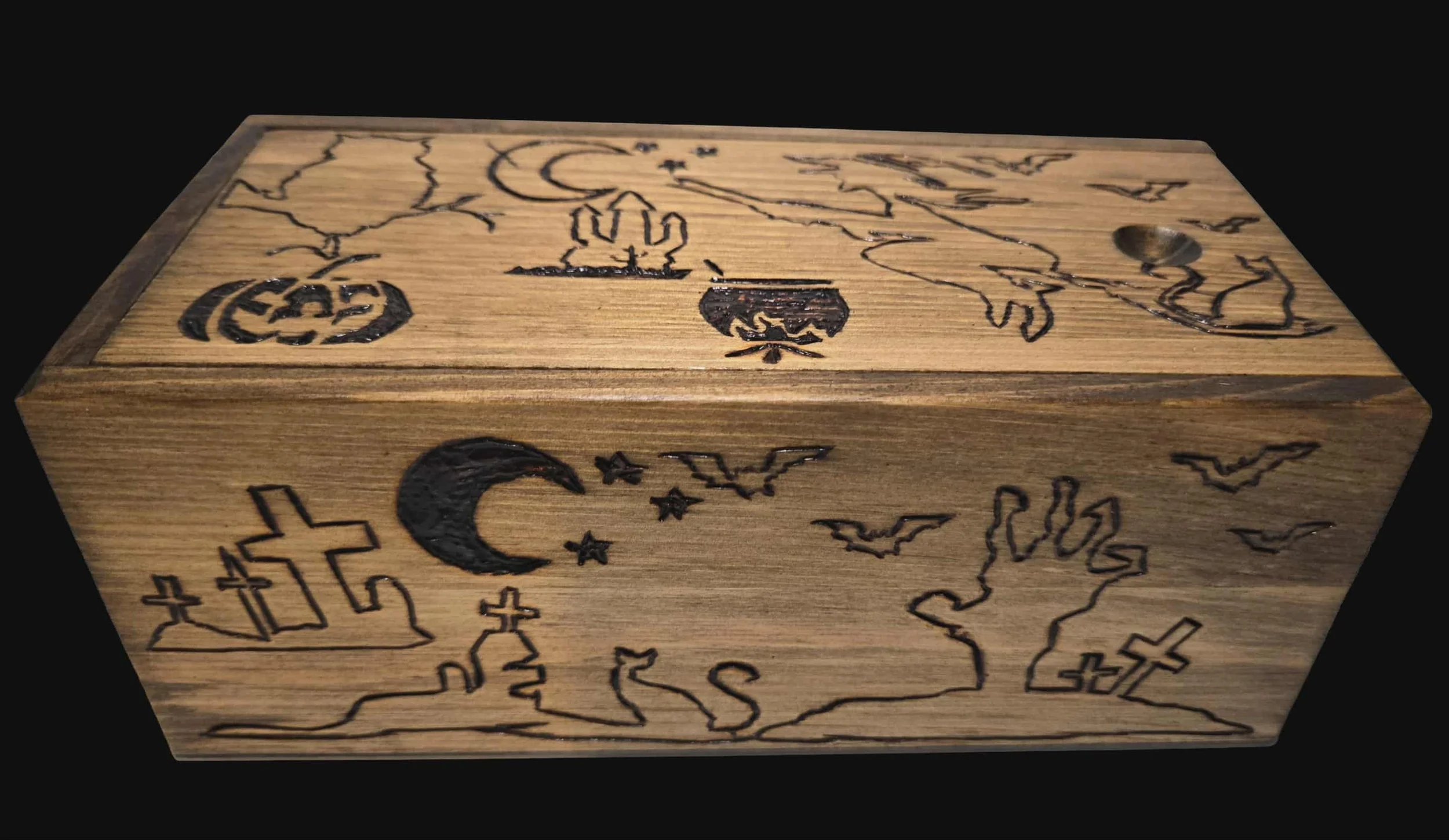 Whimsical Halloween Wooden Box
