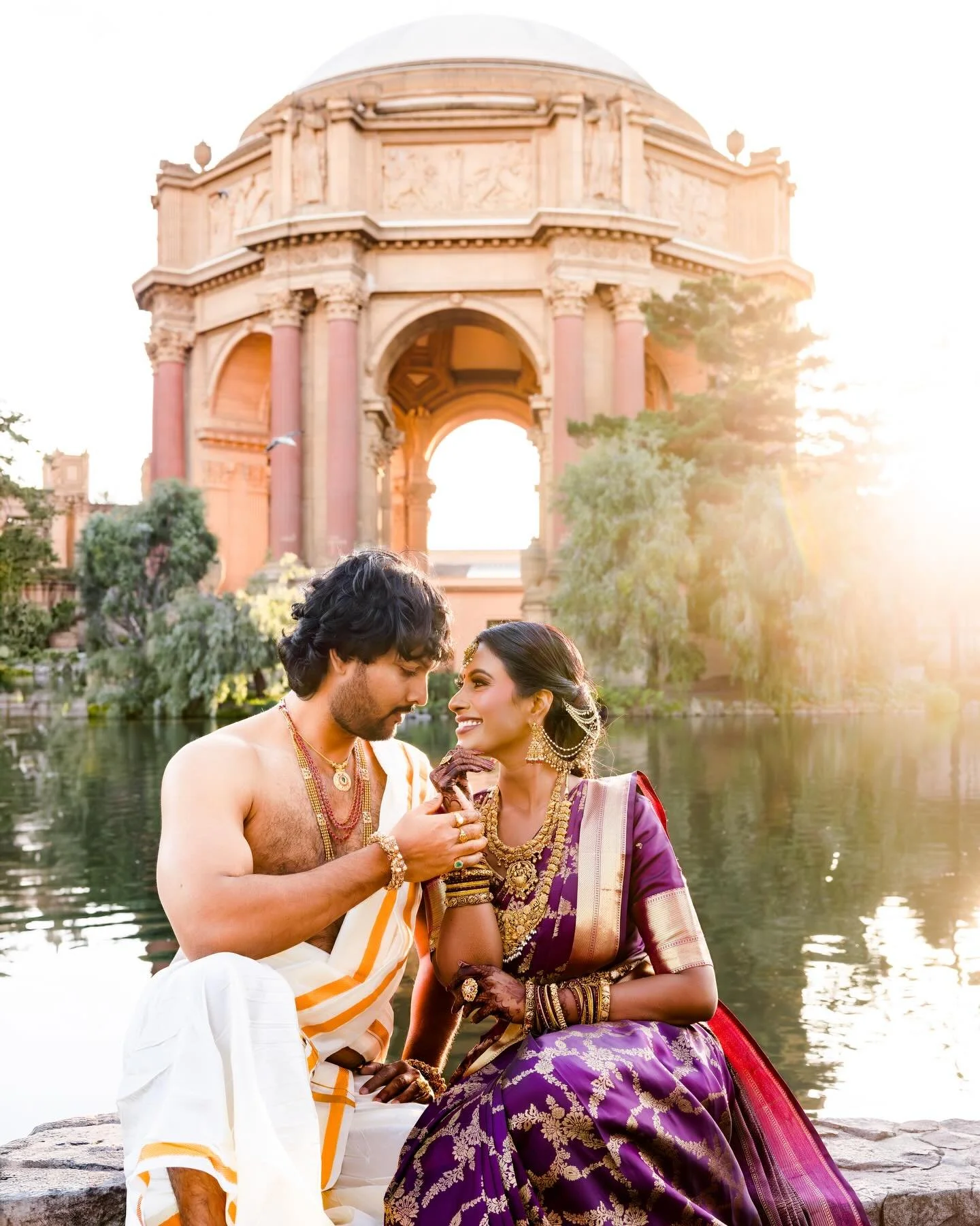 Inspired by the epic love of Shiva-Shakti and Radha-Krishna. A vision long held, finally brought to life. ✨
.
Concept and photography: @pinkblossomstudios 
In frame: @rashbysani @raja_narendra_official 
Makeup : @msutra_bride
Hair: @glamstudiodiaries